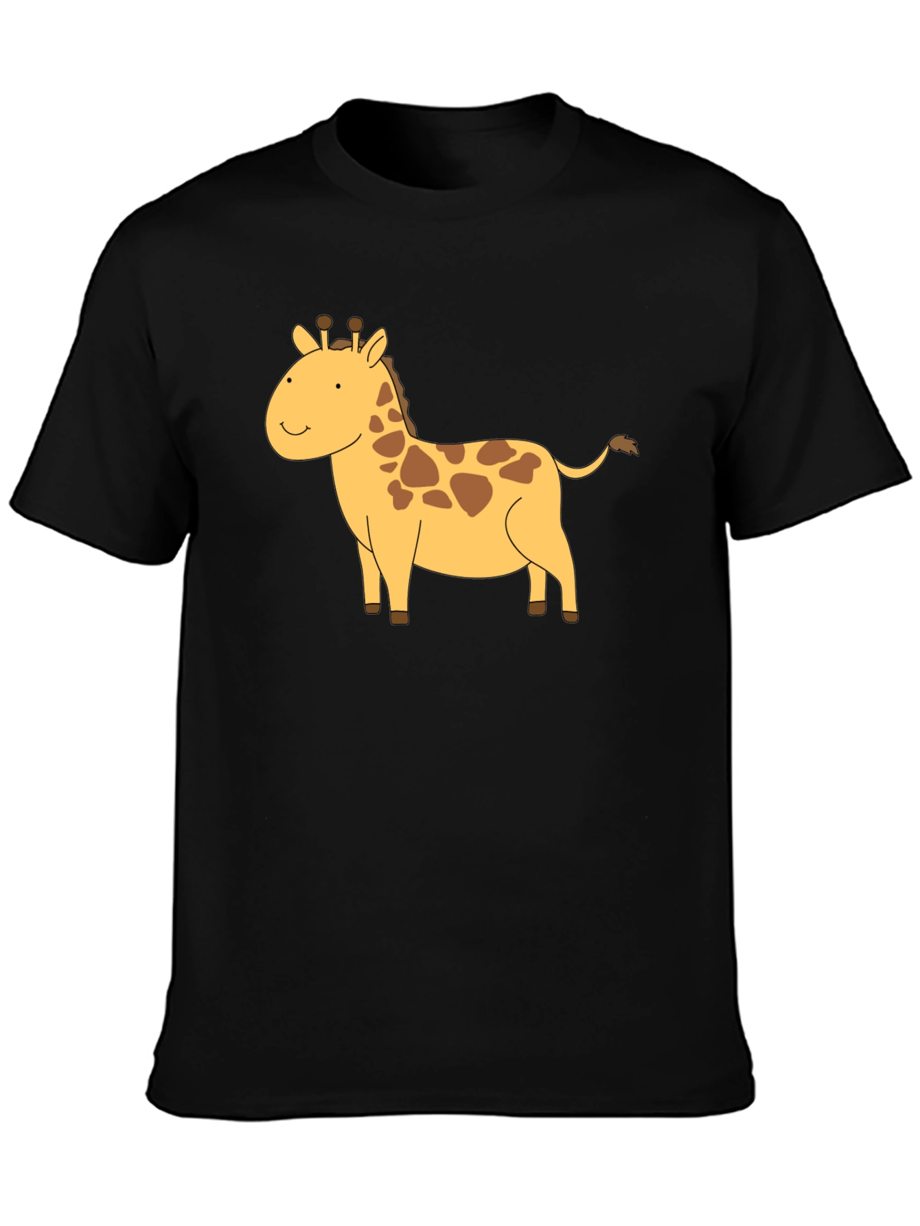 Black Giraffe Graphic Tee - Black Cotton T-Shirt view 3
