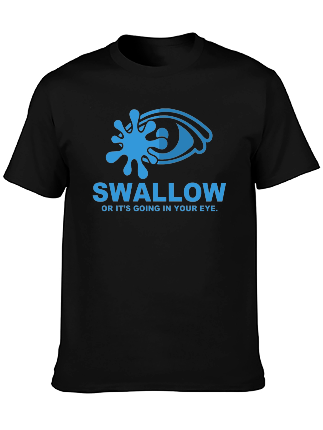 Black Swallow T-Shirt: Humorous Eye Graphic Tee view 3