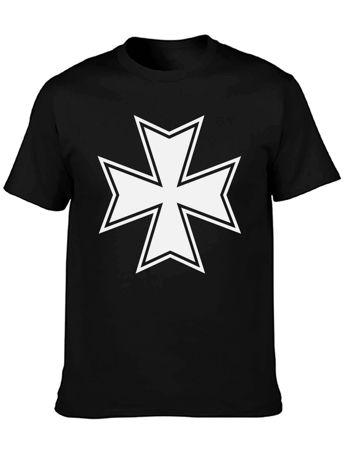 Black Iron Cross Graphic T-Shirt - Black Cotton Tee view 3