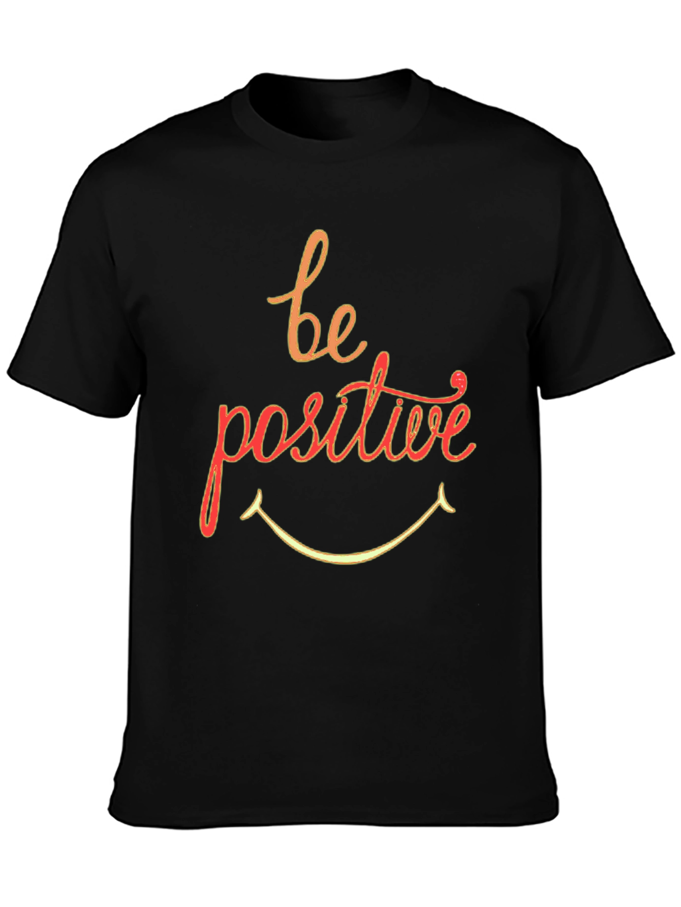 Black Be Positive Graphic T-Shirt - Black Crew Neck view 3
