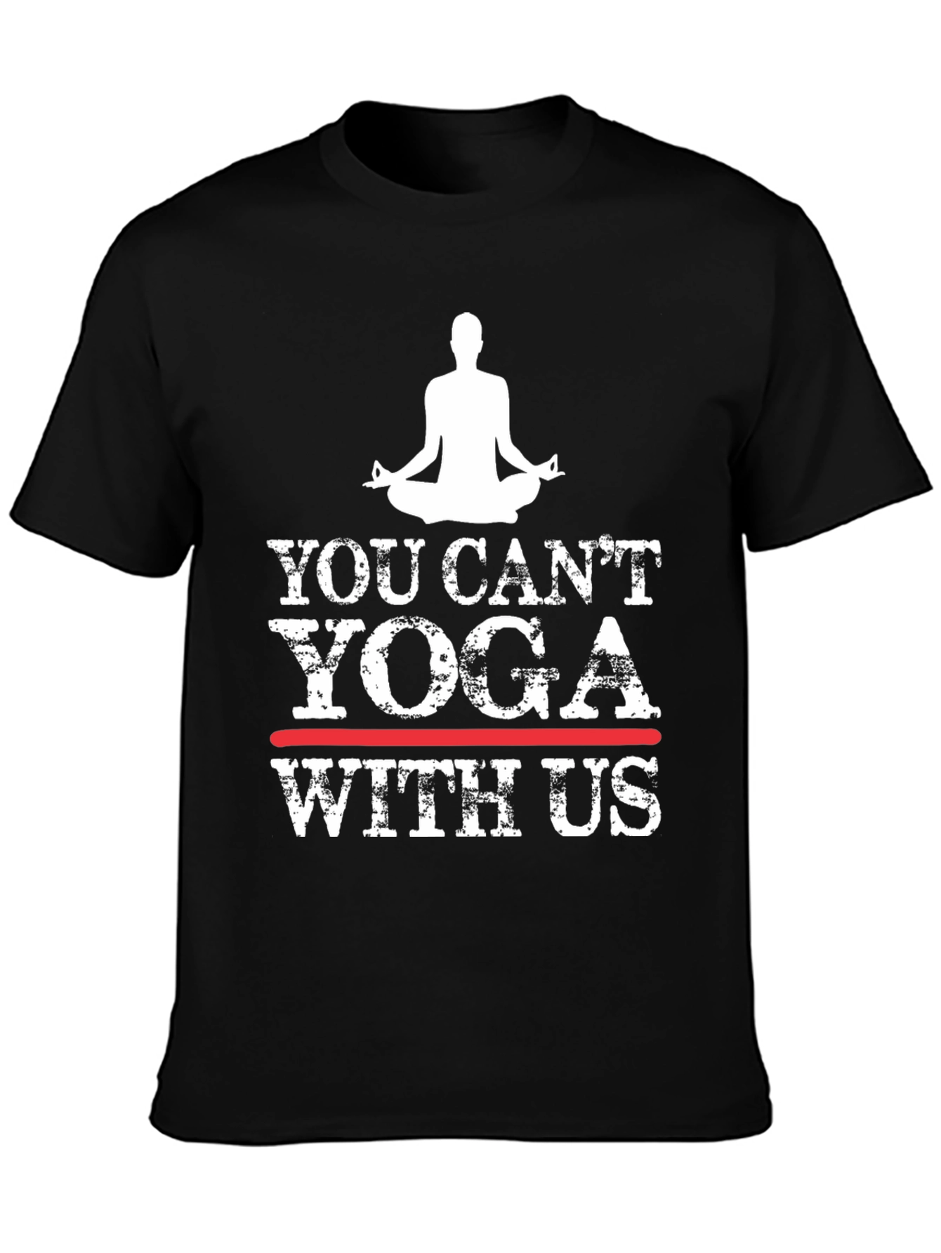 Black Yoga Graphic T-Shirt - You Can't Yoga With Us view 3