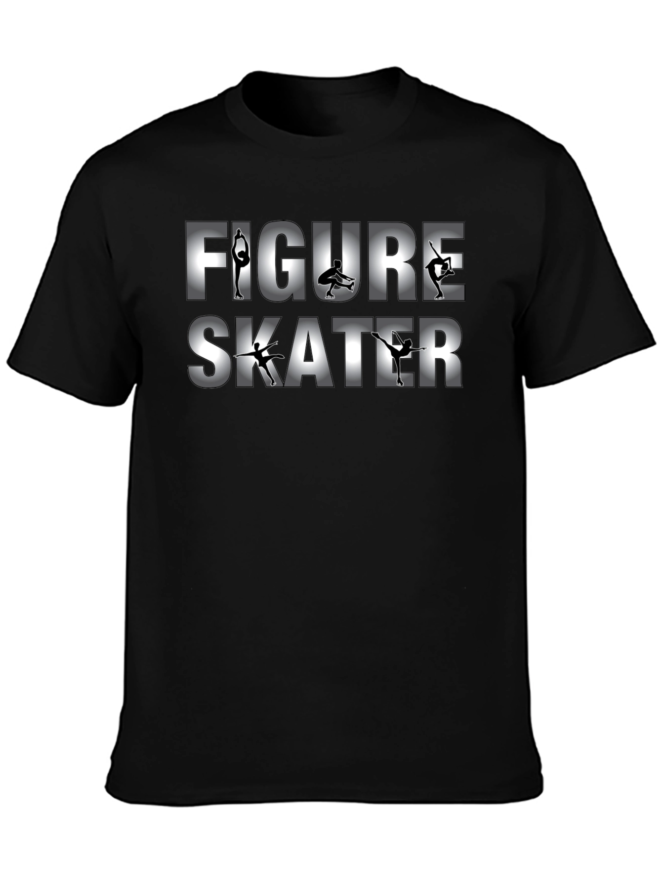Black Figure Skater Graphic Print T-Shirt - Black view 3