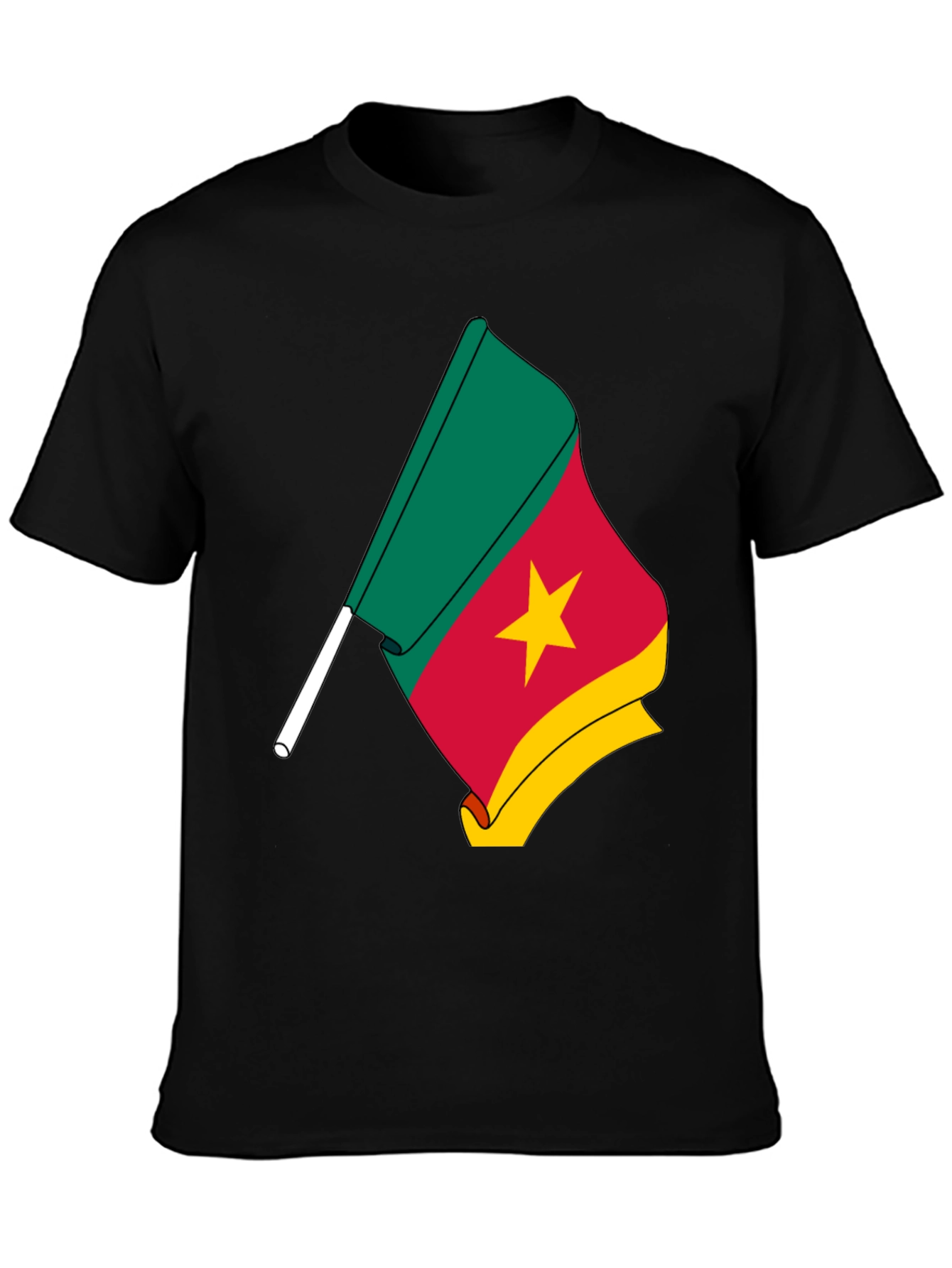 Black Cameroon Flag Graphic Tee - Black view 3