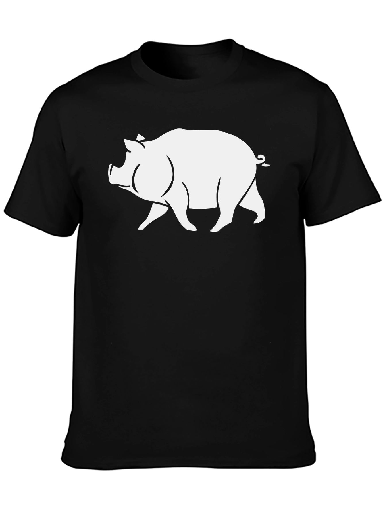 Black Pig Graphic T-Shirt - Black Casual Tee view 3