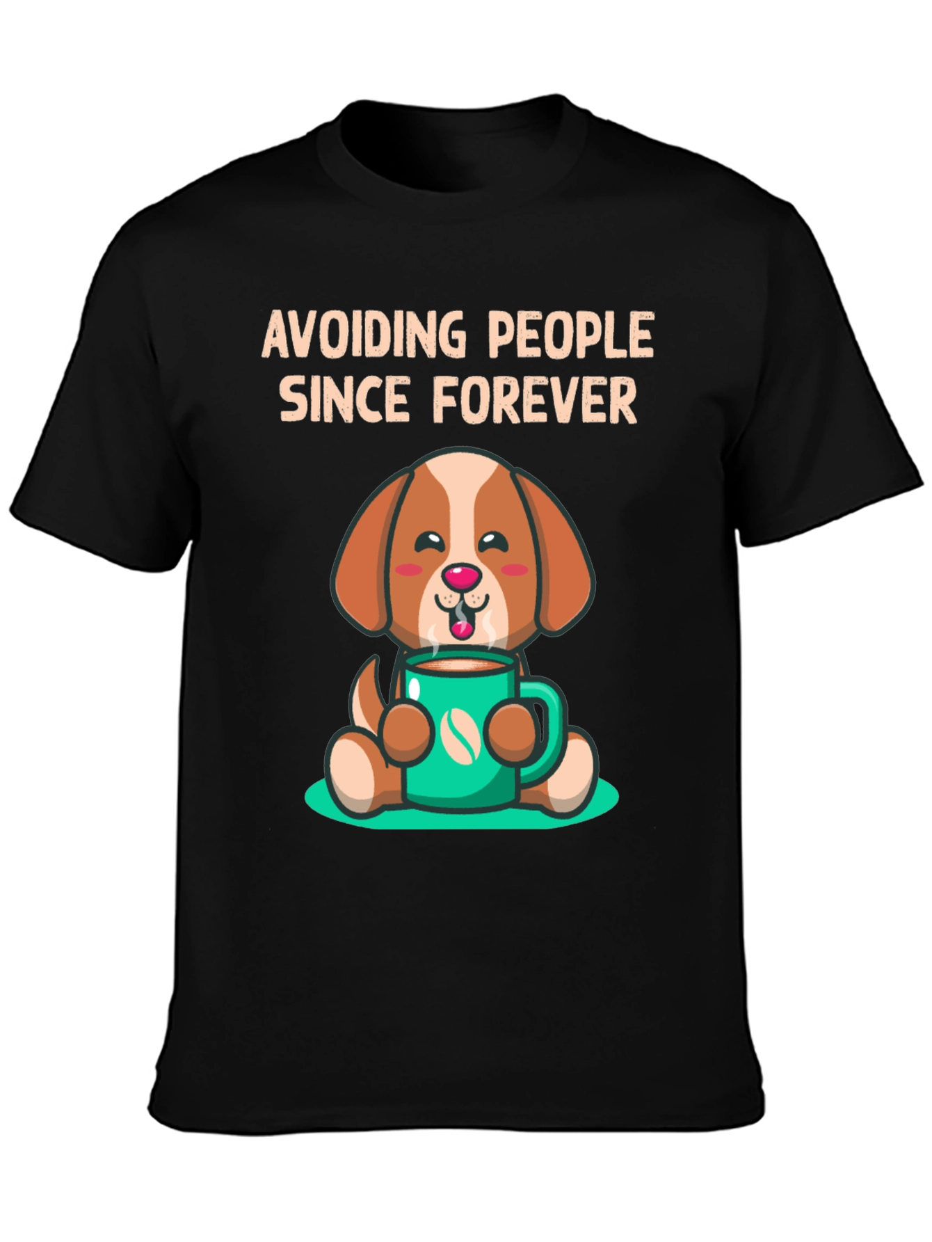 Black Avoiding People Dog T-Shirt view 3