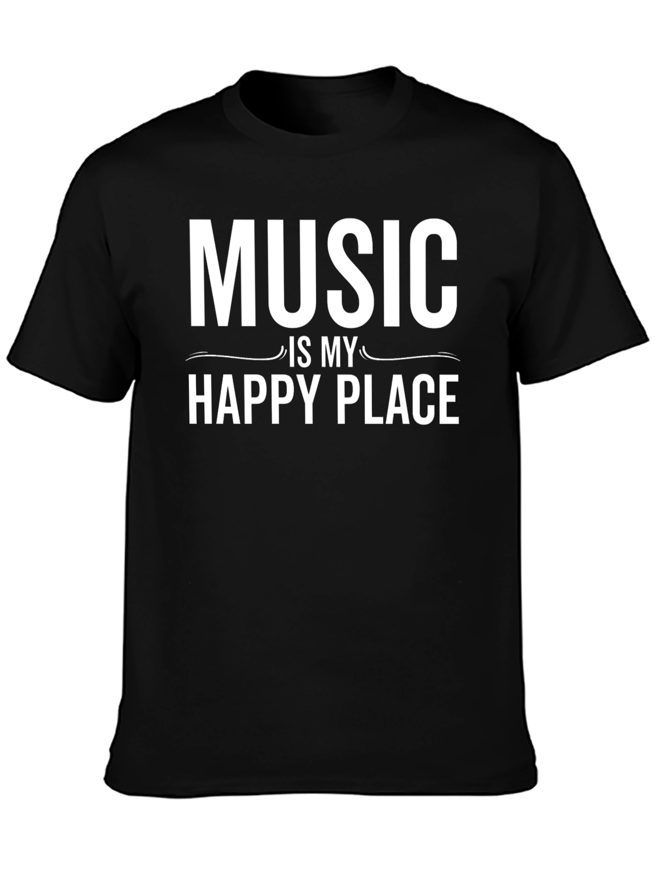 Black Music Is My Happy Place Black T-Shirt view 3