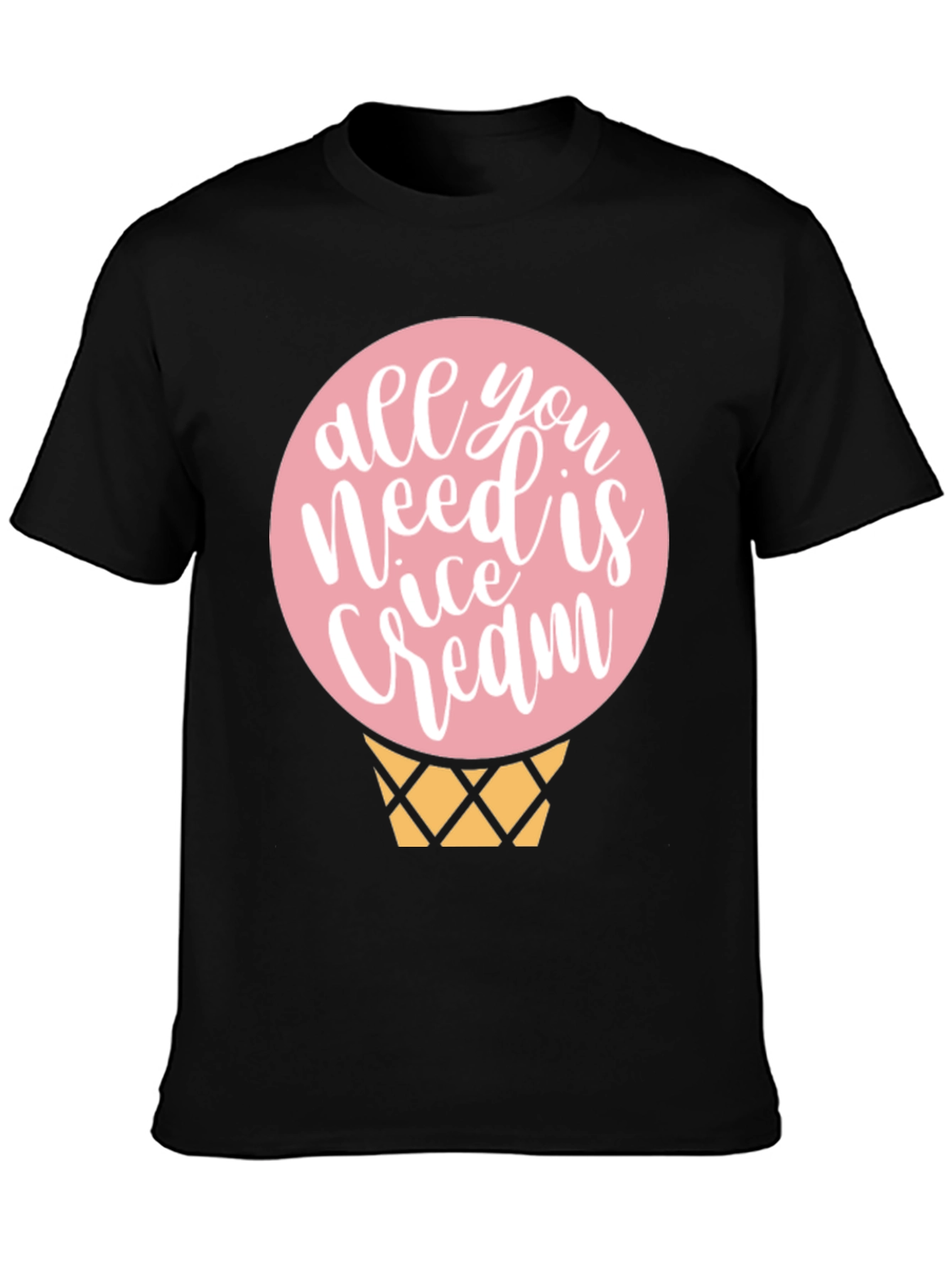 Black Ice Cream T-Shirt - Sweet Treat Design view 3