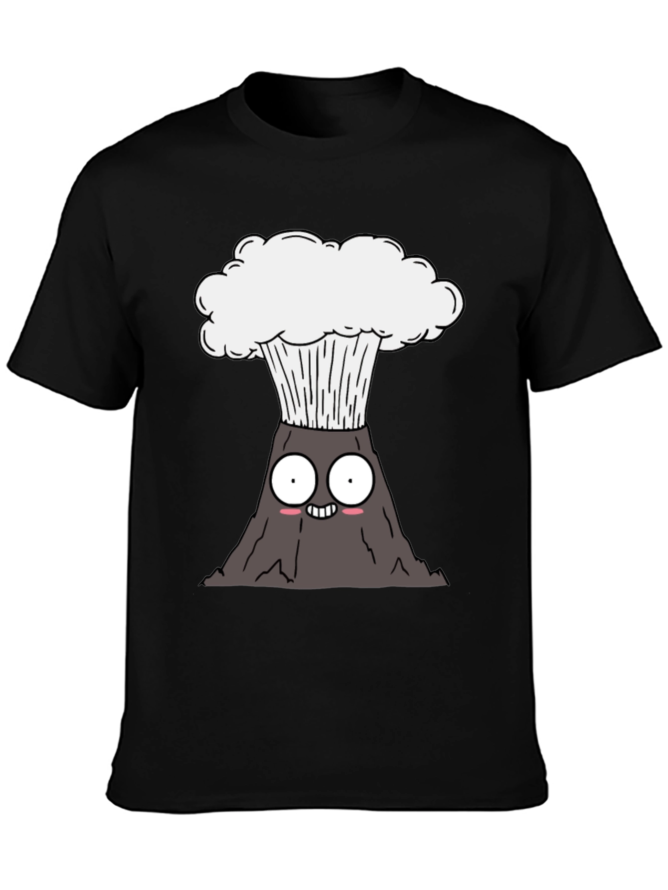 Black Kawaii Volcano Explosion T-Shirt - Black view 3