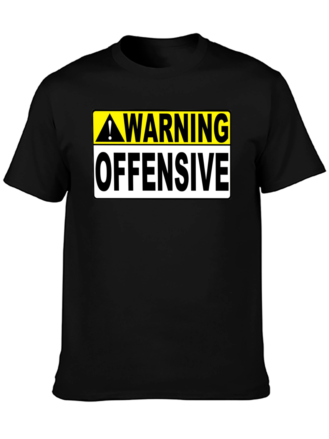 Black Warning Offensive Graphic T-Shirt view 3