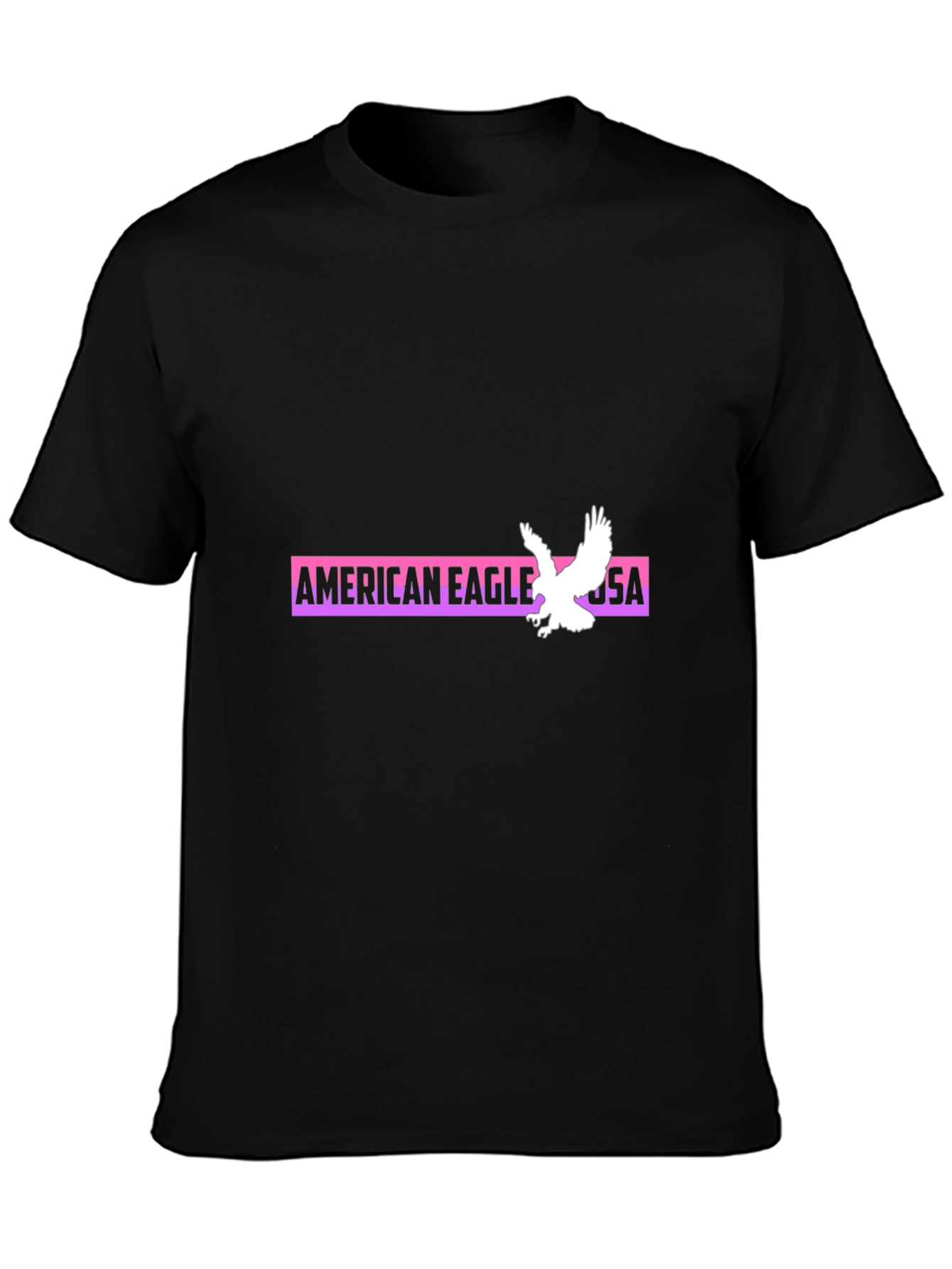 Black American Eagle USA Graphic T-Shirt view 3