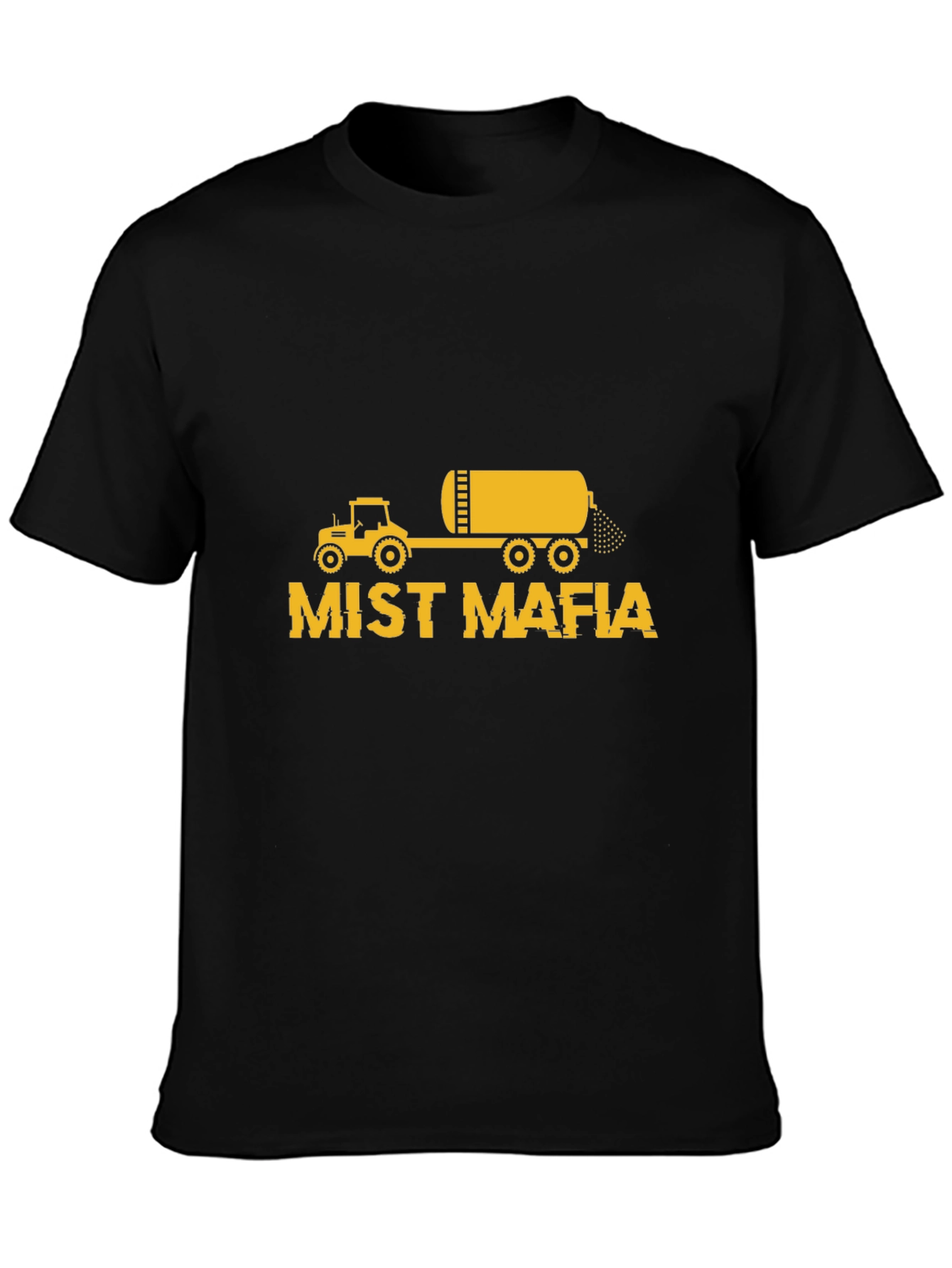 Black Mist Mafia Tractor T-Shirt - Black Cotton Tee view 3