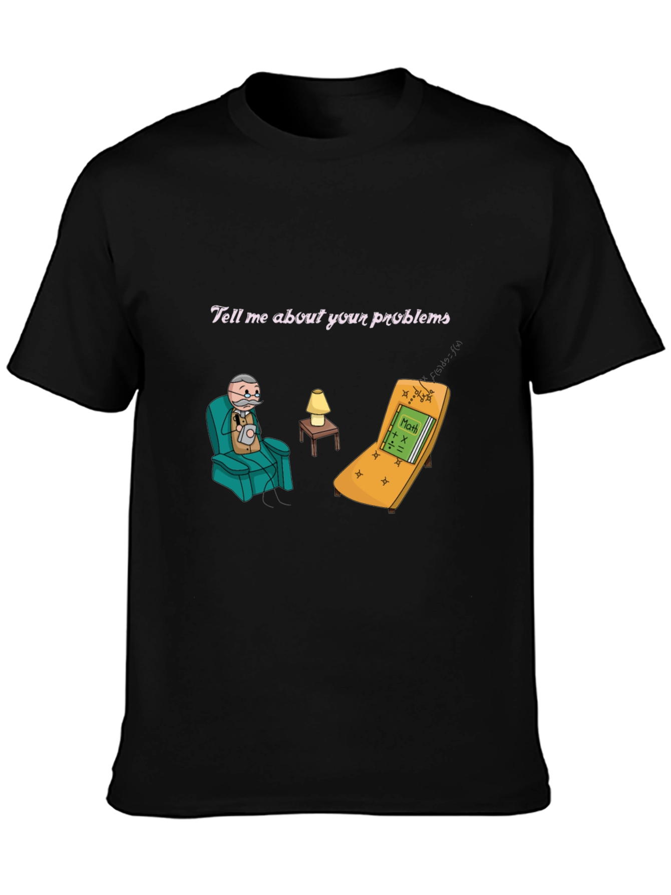 Black Math Problems Therapy T-Shirt view 3