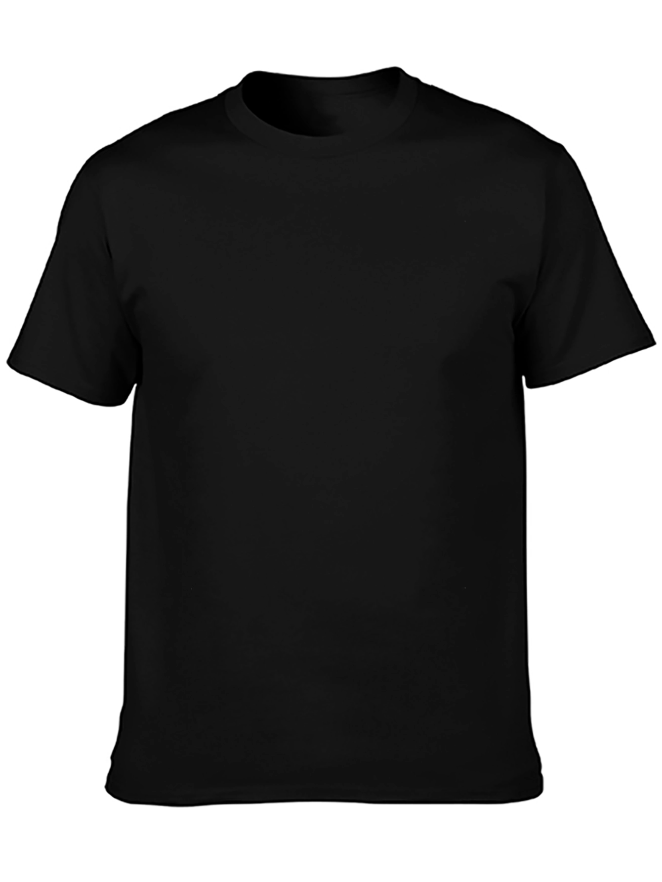 Black Men's Solid Black Crew Neck T-Shirt view 3
