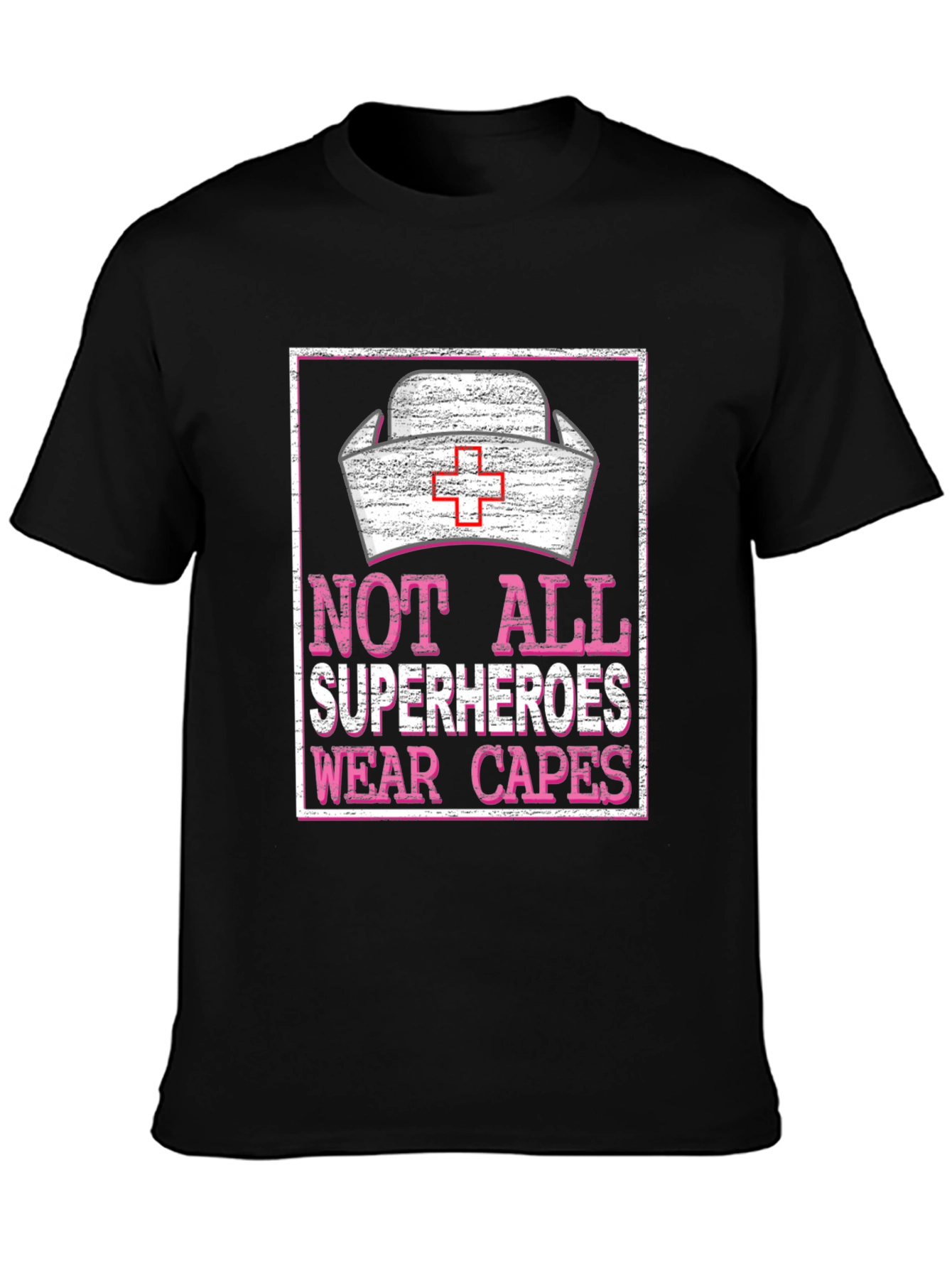 Black Nurse Superhero T-Shirt - Medical Professional Appreciation Tee view 3