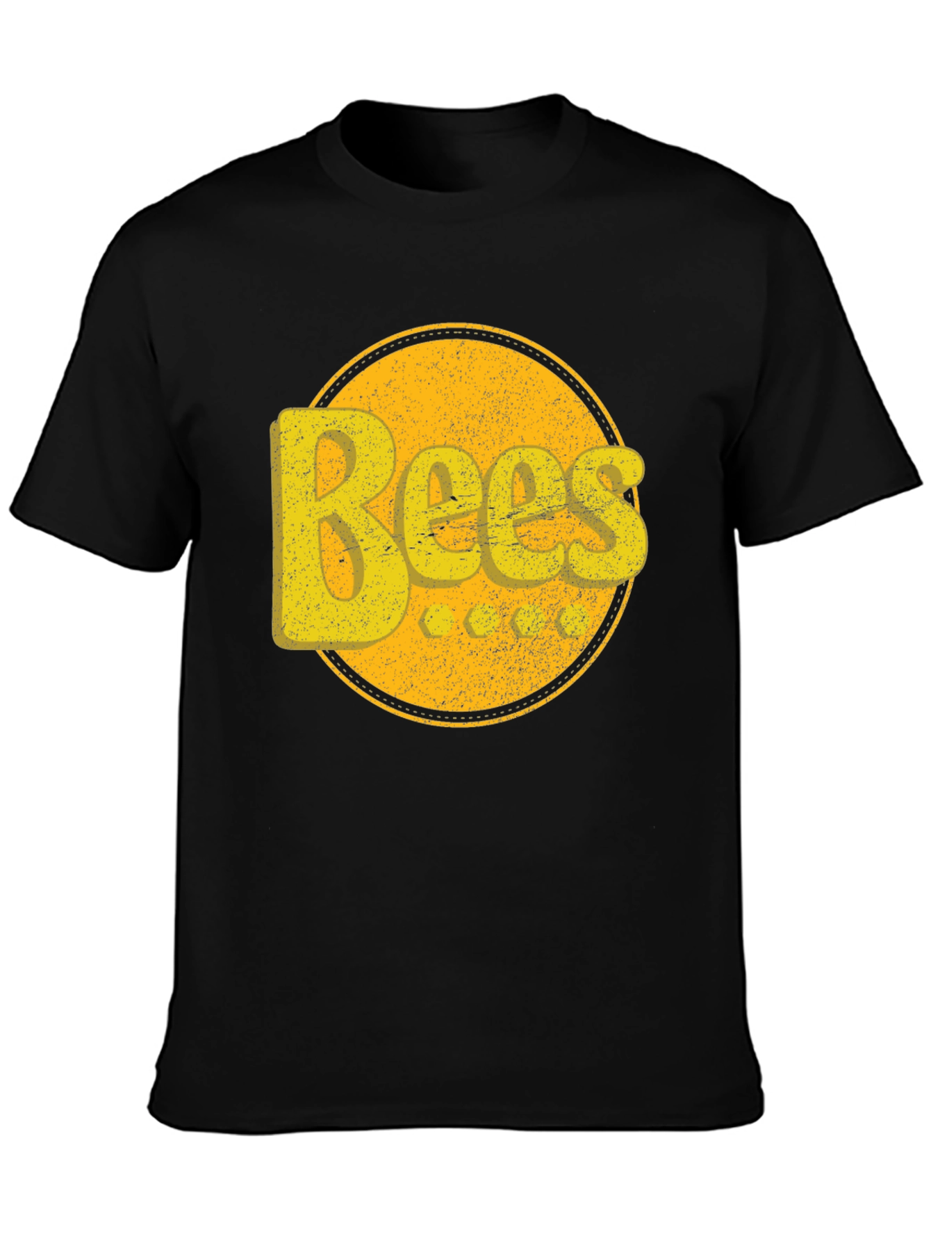 Black Bees Graphic T-Shirt - Retro Yellow Design view 3