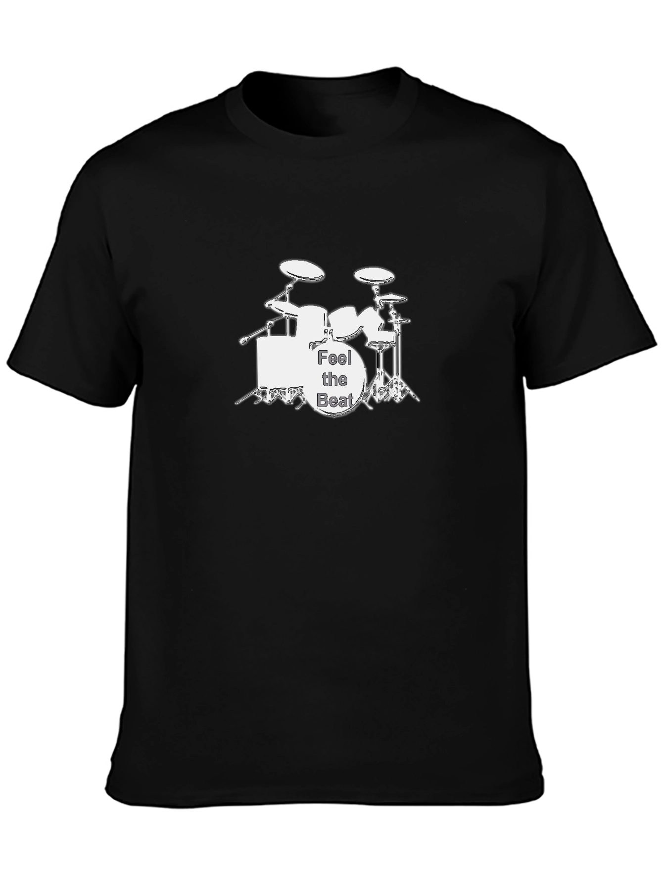 Black Feel the Beat Drum Kit Black Graphic Tee view 3