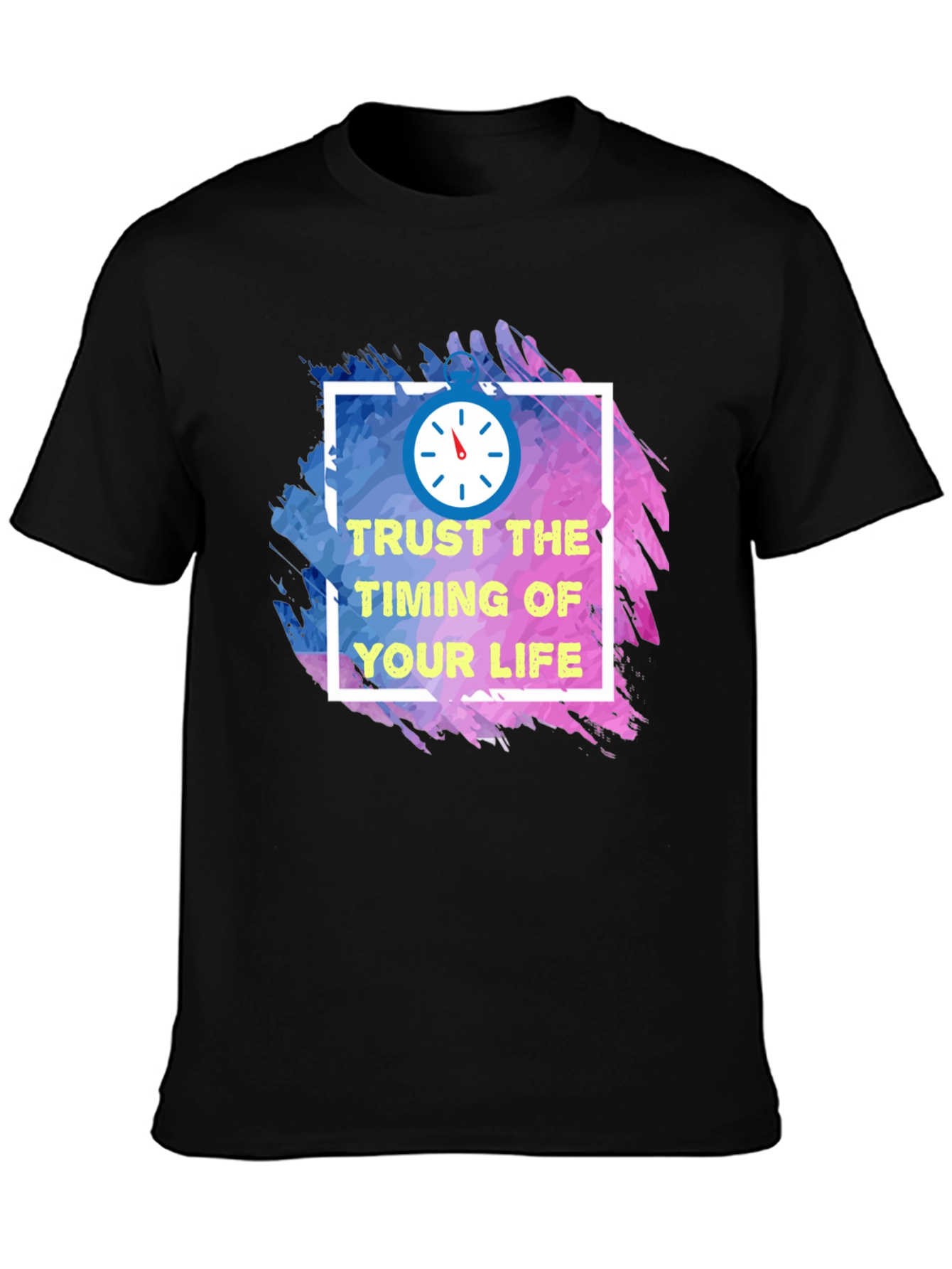 Black Trust the Timing of Your Life T-Shirt view 3