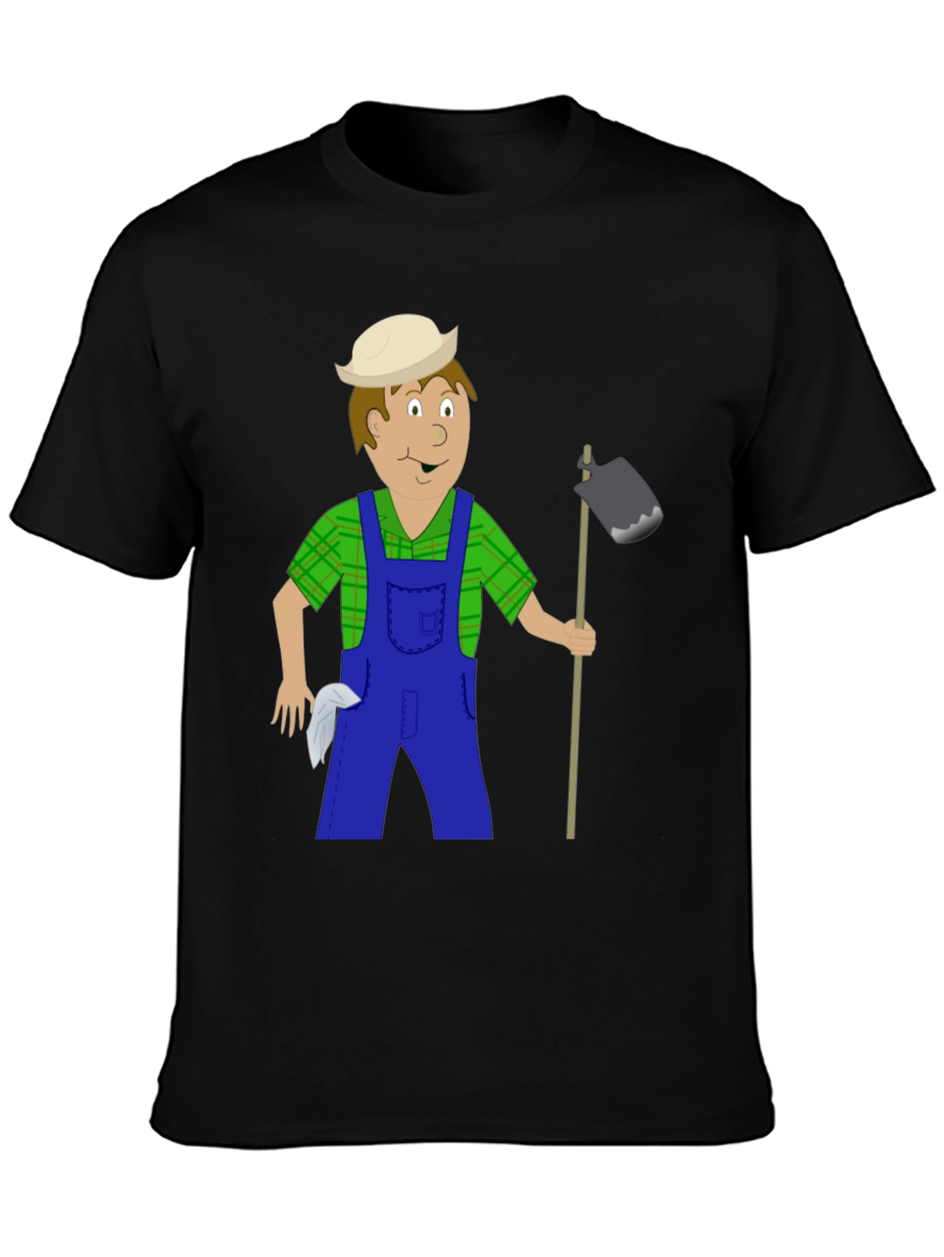 Black Cartoon Farmer Graphic Tee - Black view 3