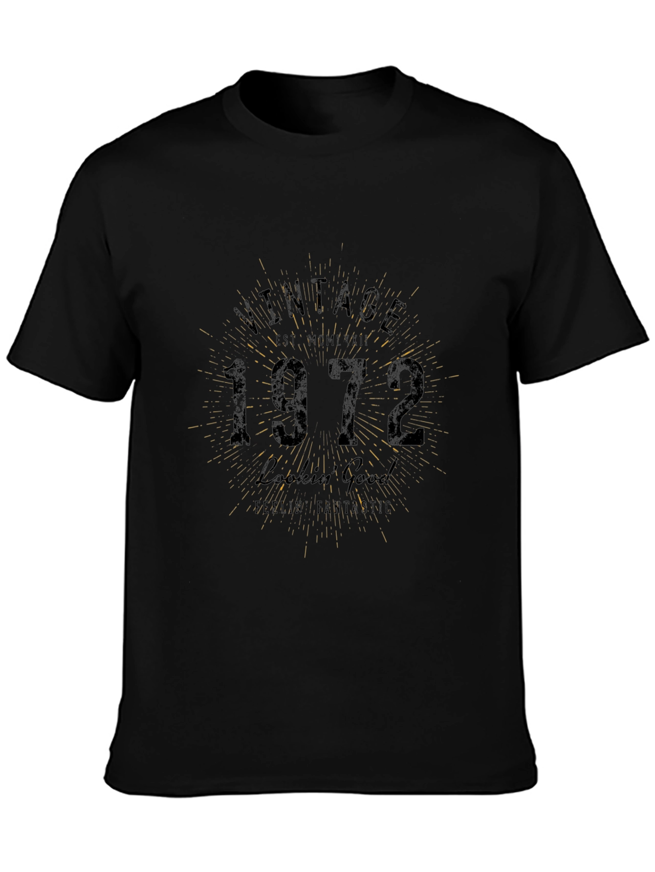 Black Vintage 1972 Lookin' Good T-Shirt view 3