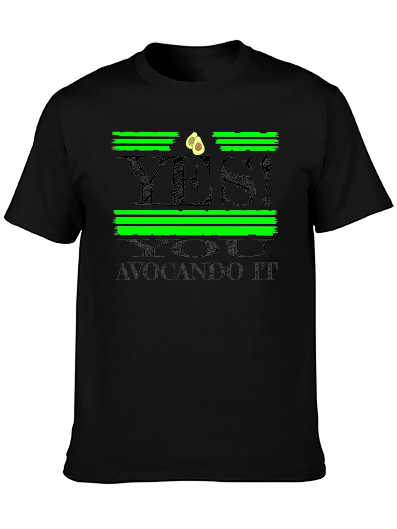 Black Avocando It! Graphic T-Shirt view 3