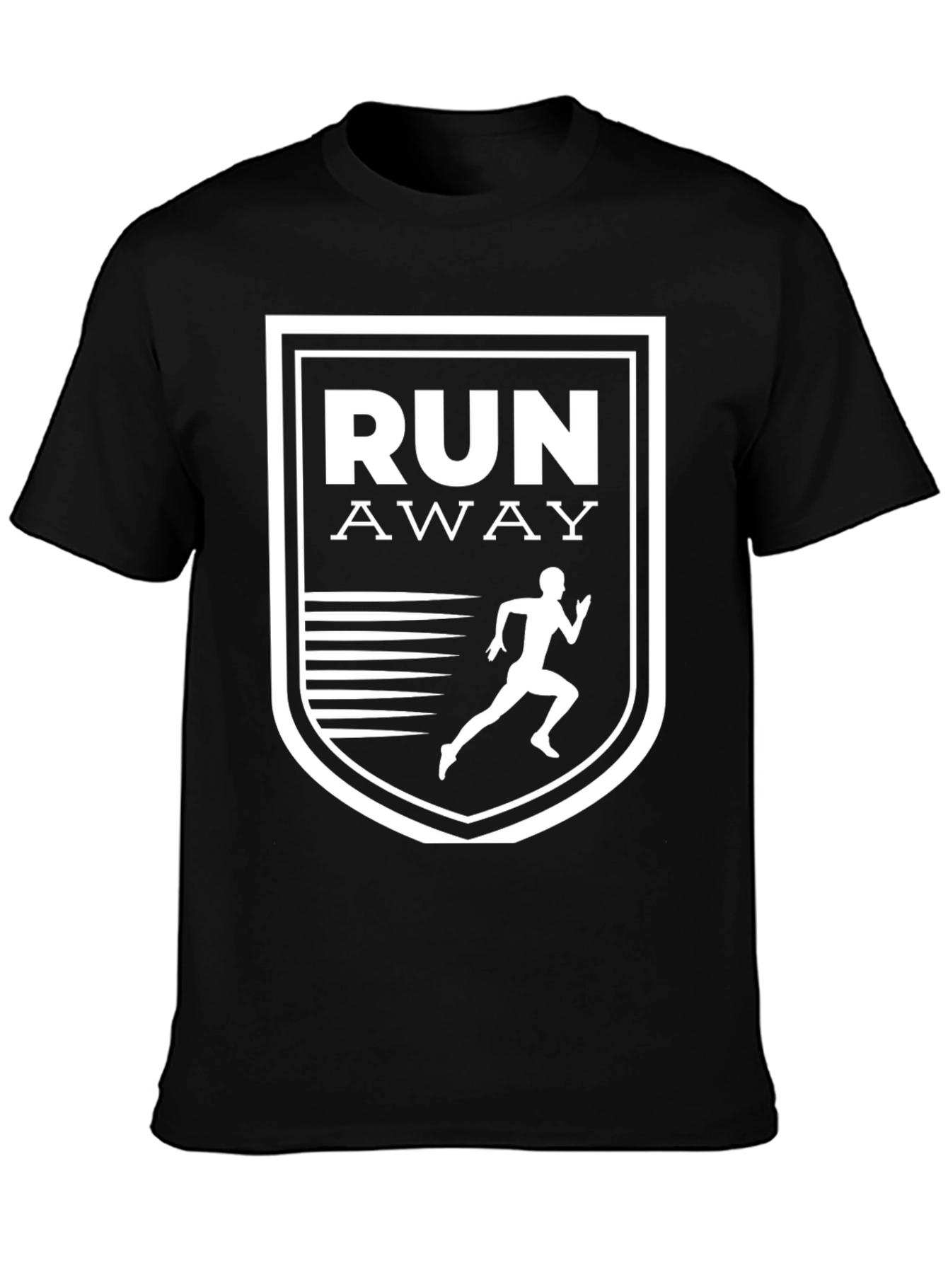 Black Run Away Graphic Tee - Black Casual T-Shirt view 3