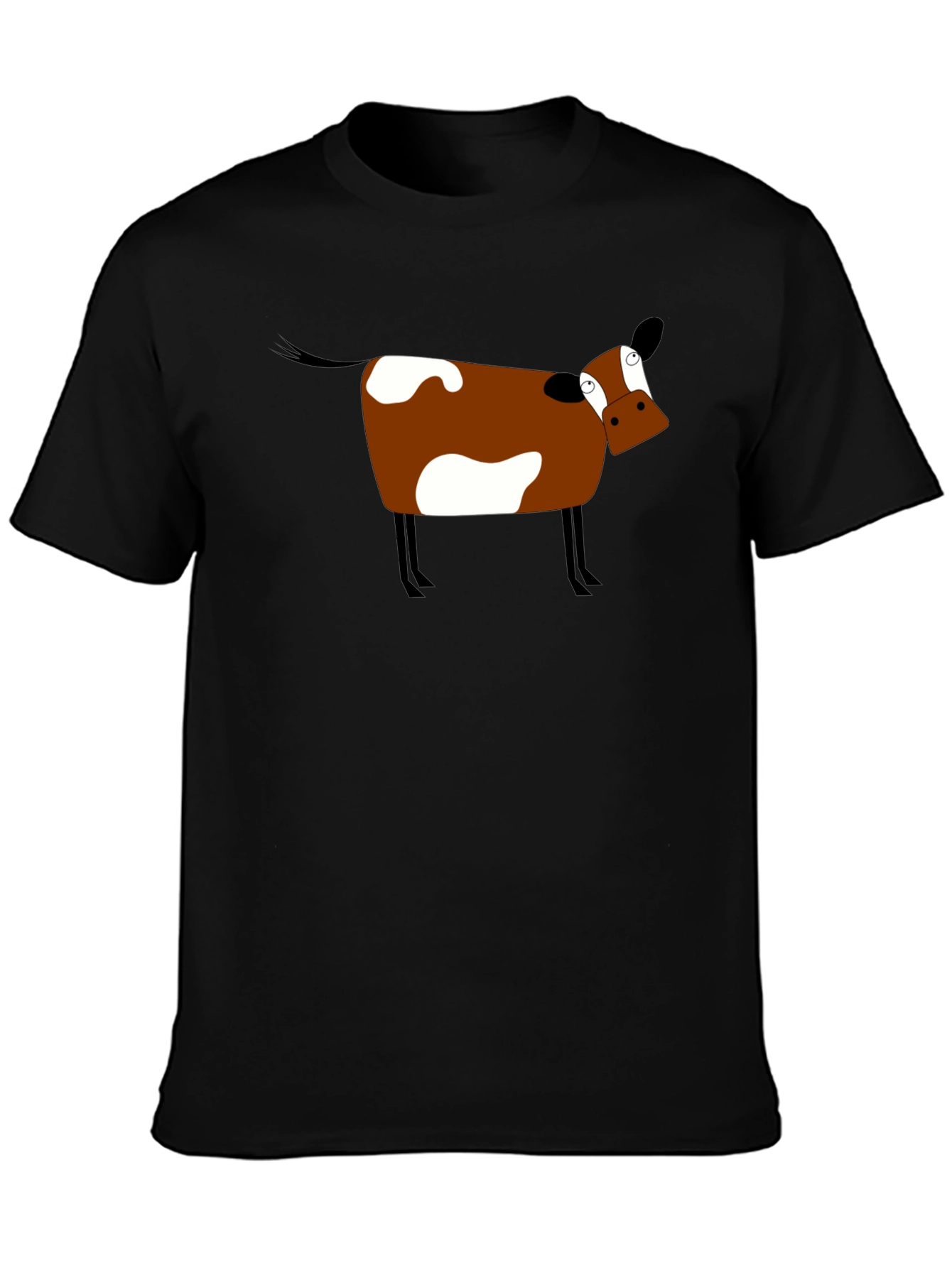 Black Funny Cow Graphic Tee - Black Cotton T-Shirt view 3