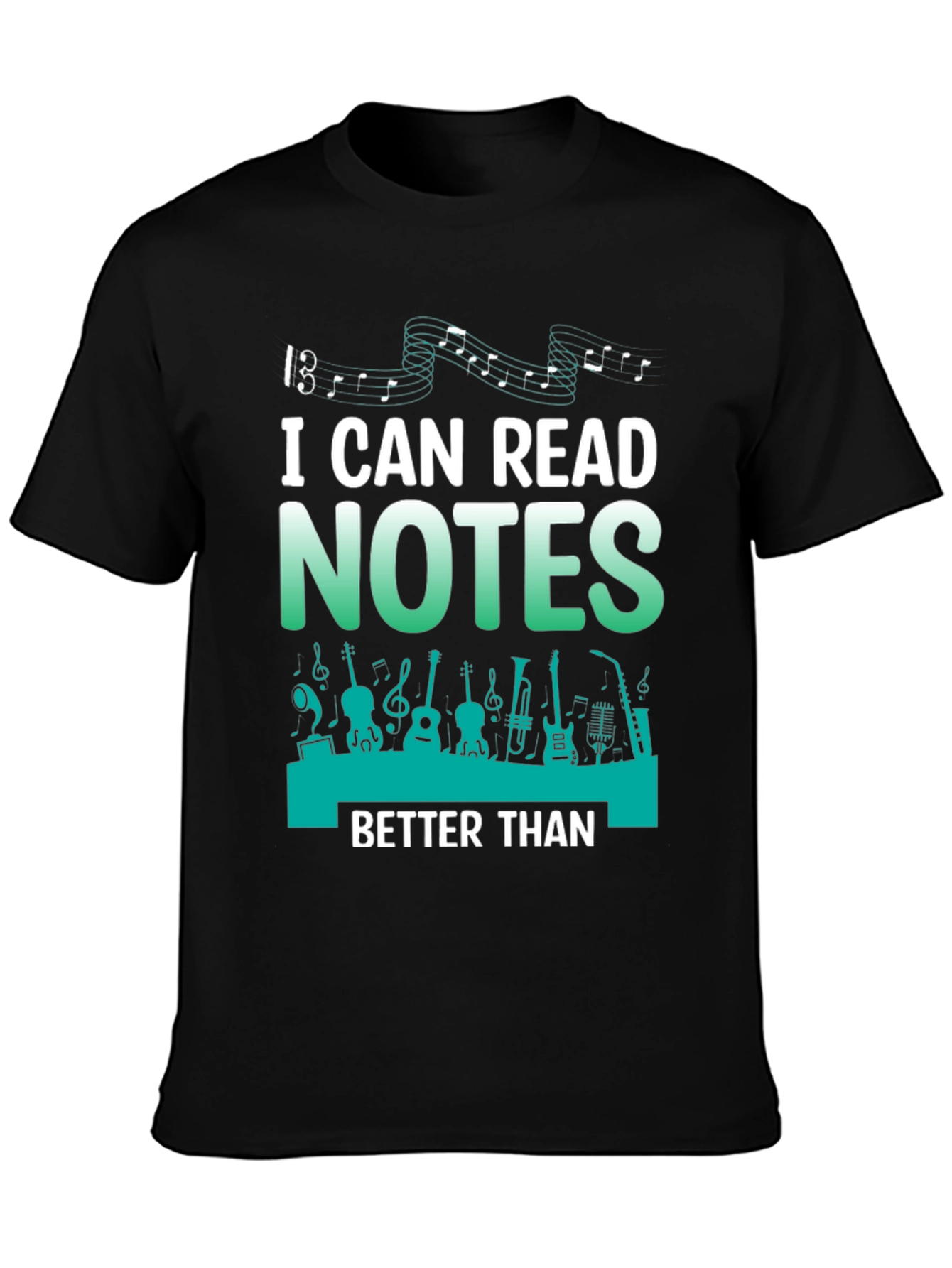 Black Musician T-Shirt: I Can Read Notes Better Than view 3