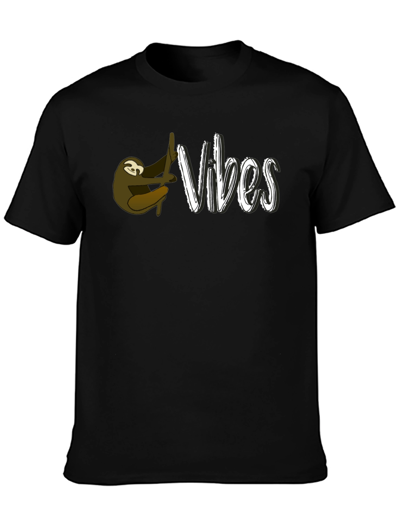 Black Sloth Vibes Graphic Tee - Relaxed Style view 3