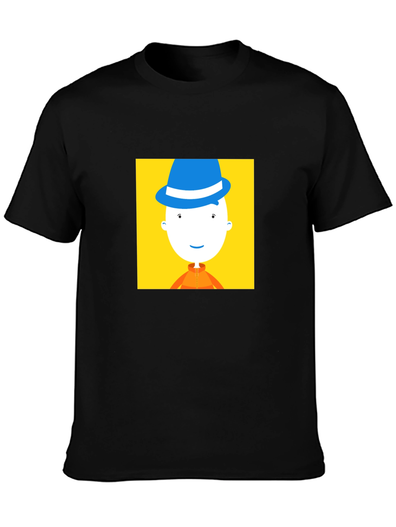 Black Cartoon Character Graphic Tee - Casual Black T-Shirt view 3