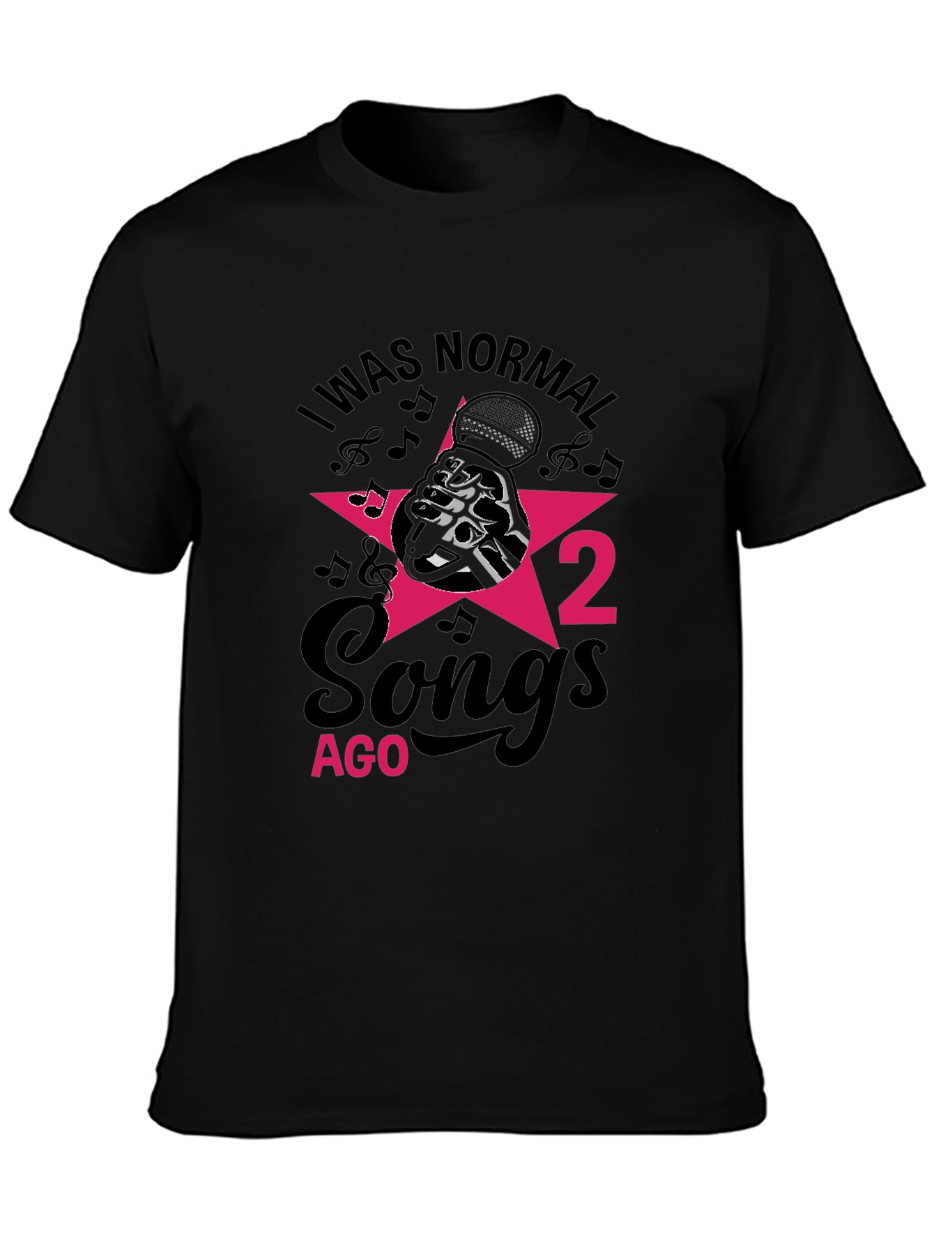Black I Was Normal 2 Songs Ago Men's T-Shirt view 3