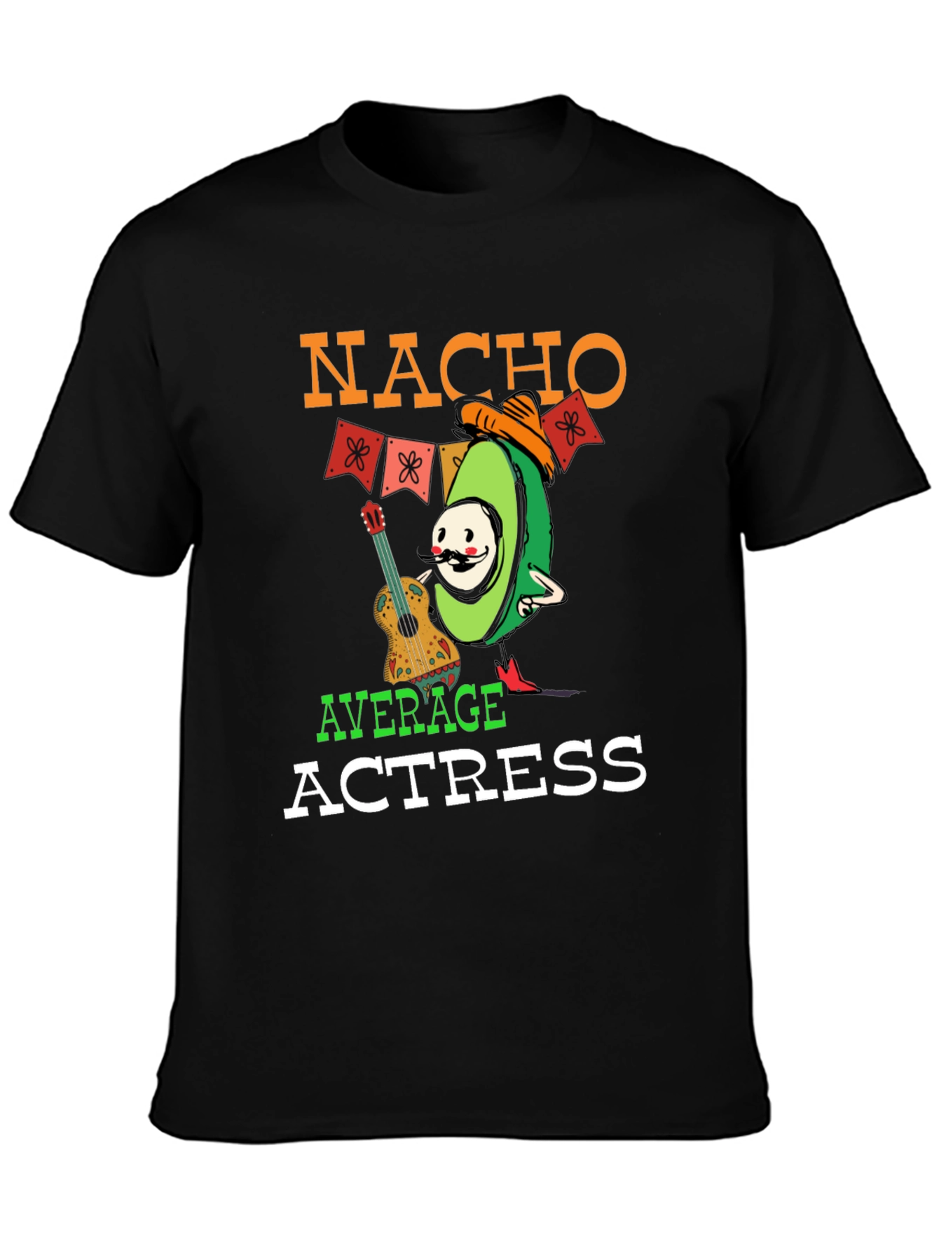 Black Nacho Average Actress Graphic T-Shirt view 3