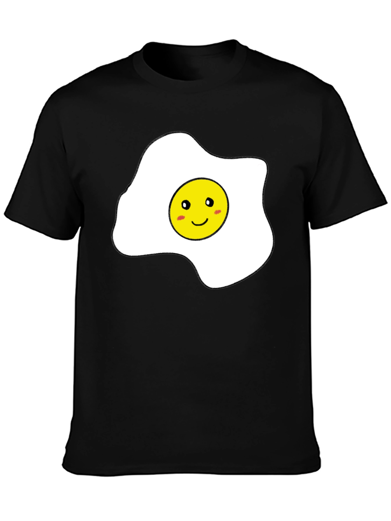 Black Funny Sunny Side Up Egg Graphic T-Shirt view 3