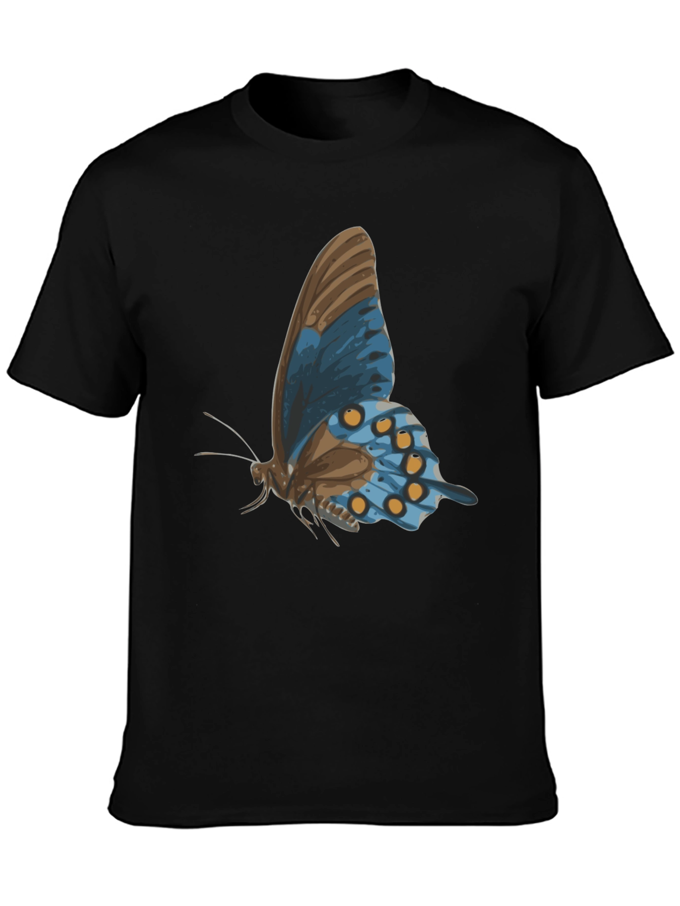 Black Butterfly Graphic Tee - Stylish Men's Black T-Shirt view 3