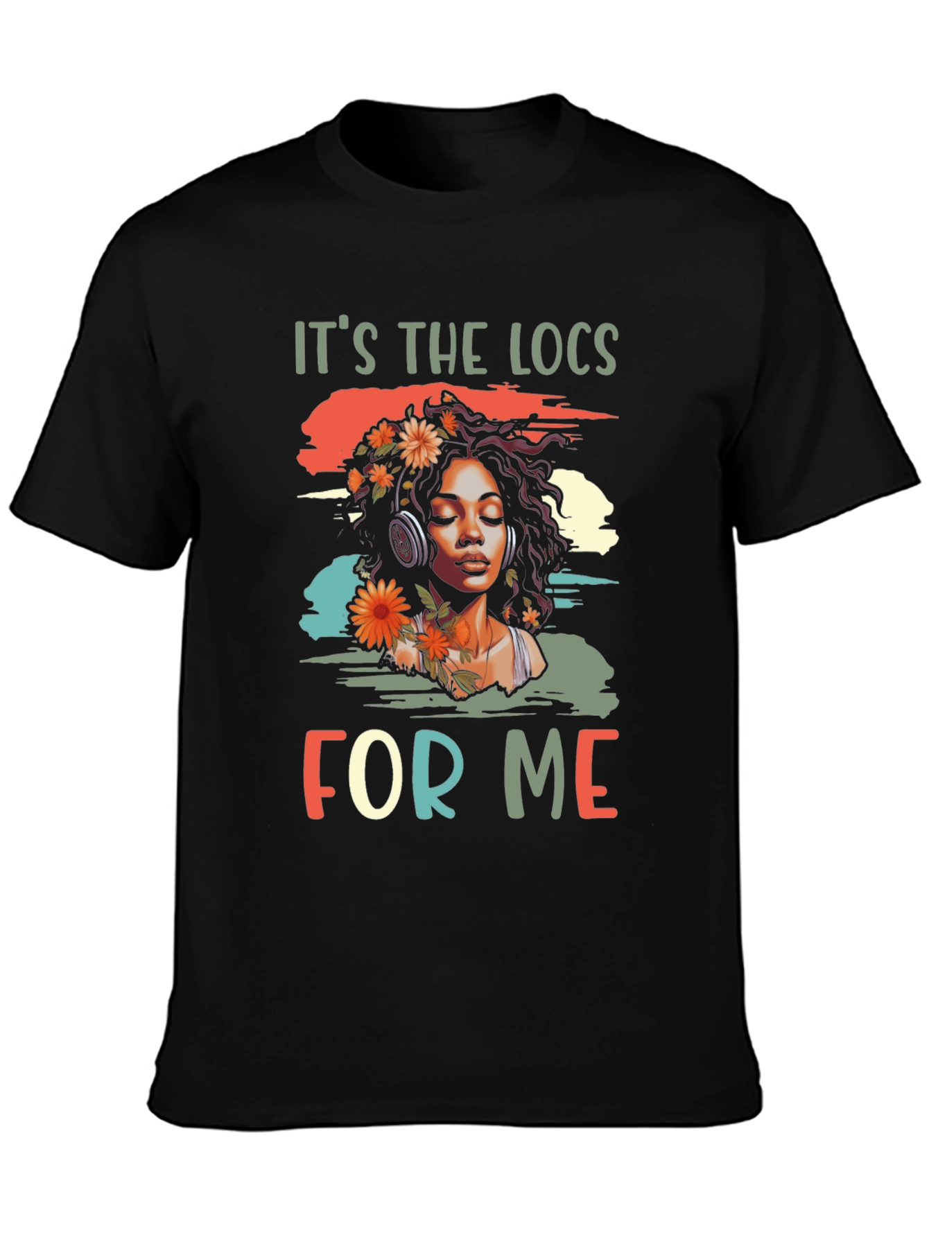 Black It's the Locs For Me Graphic T-Shirt view 3