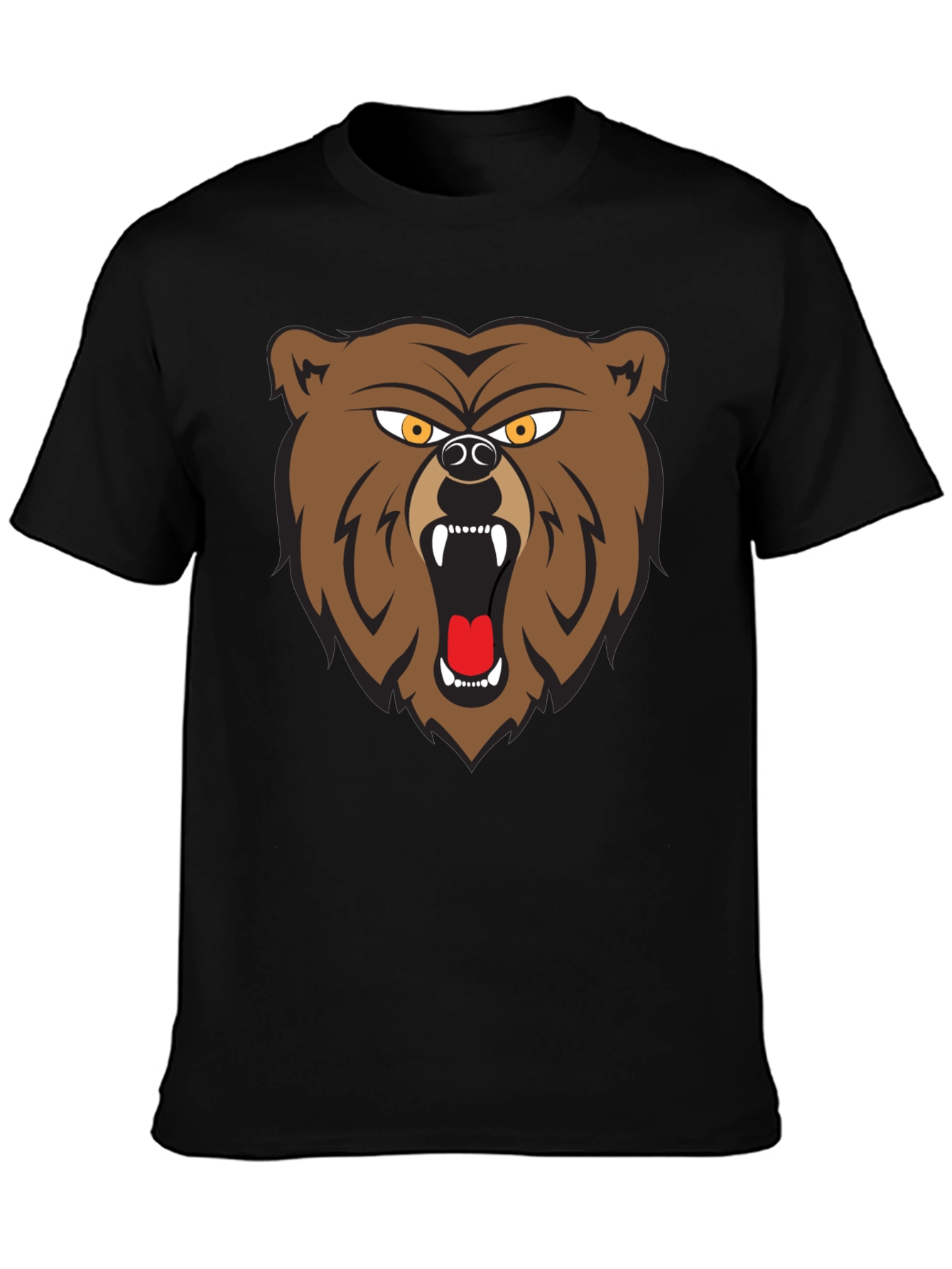 Black Bear Graphic Tee - Black Cotton T-Shirt view 3