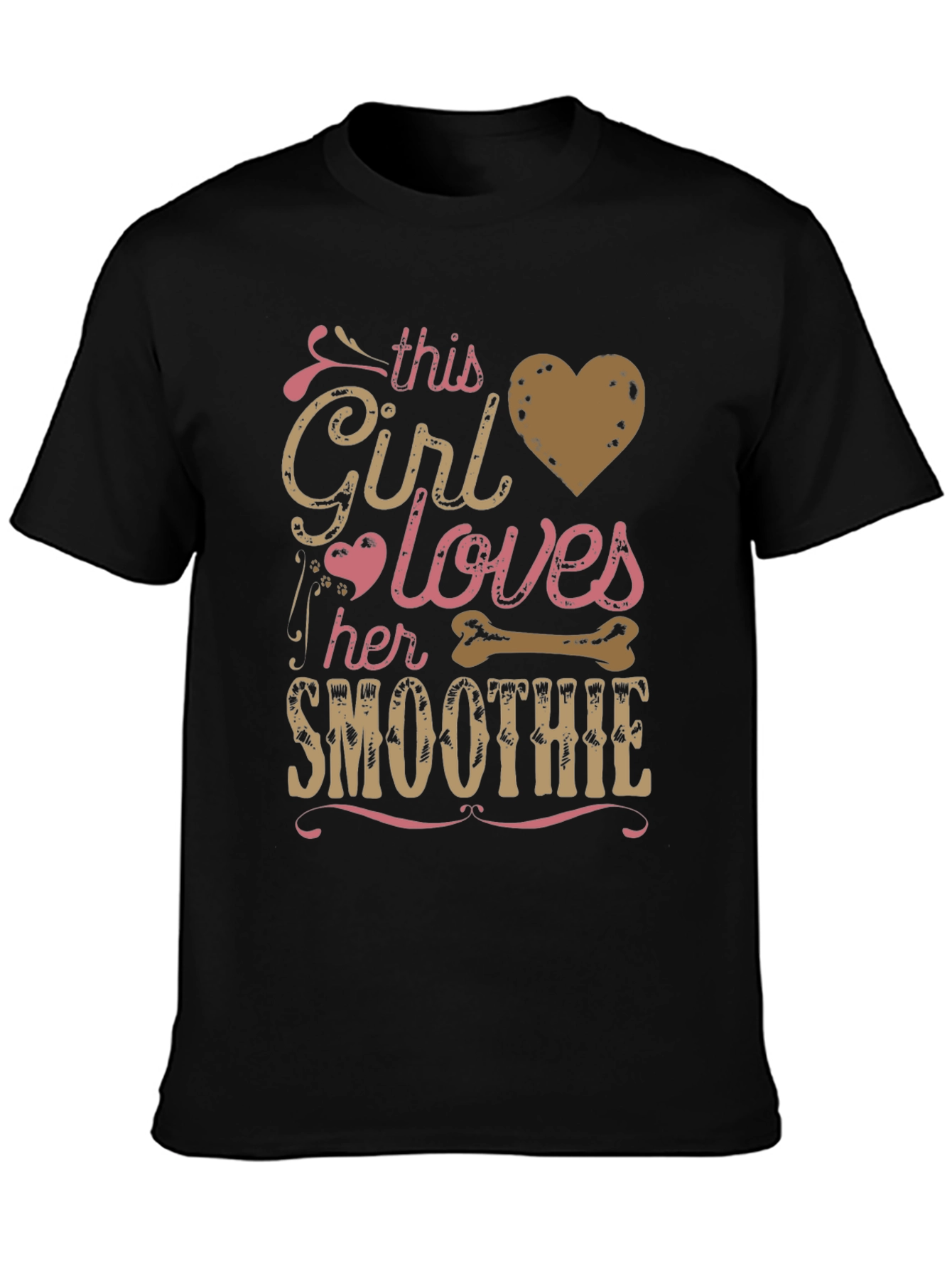 Black Girl Loves Smoothie T-Shirt - Funny Graphic Tee view 3