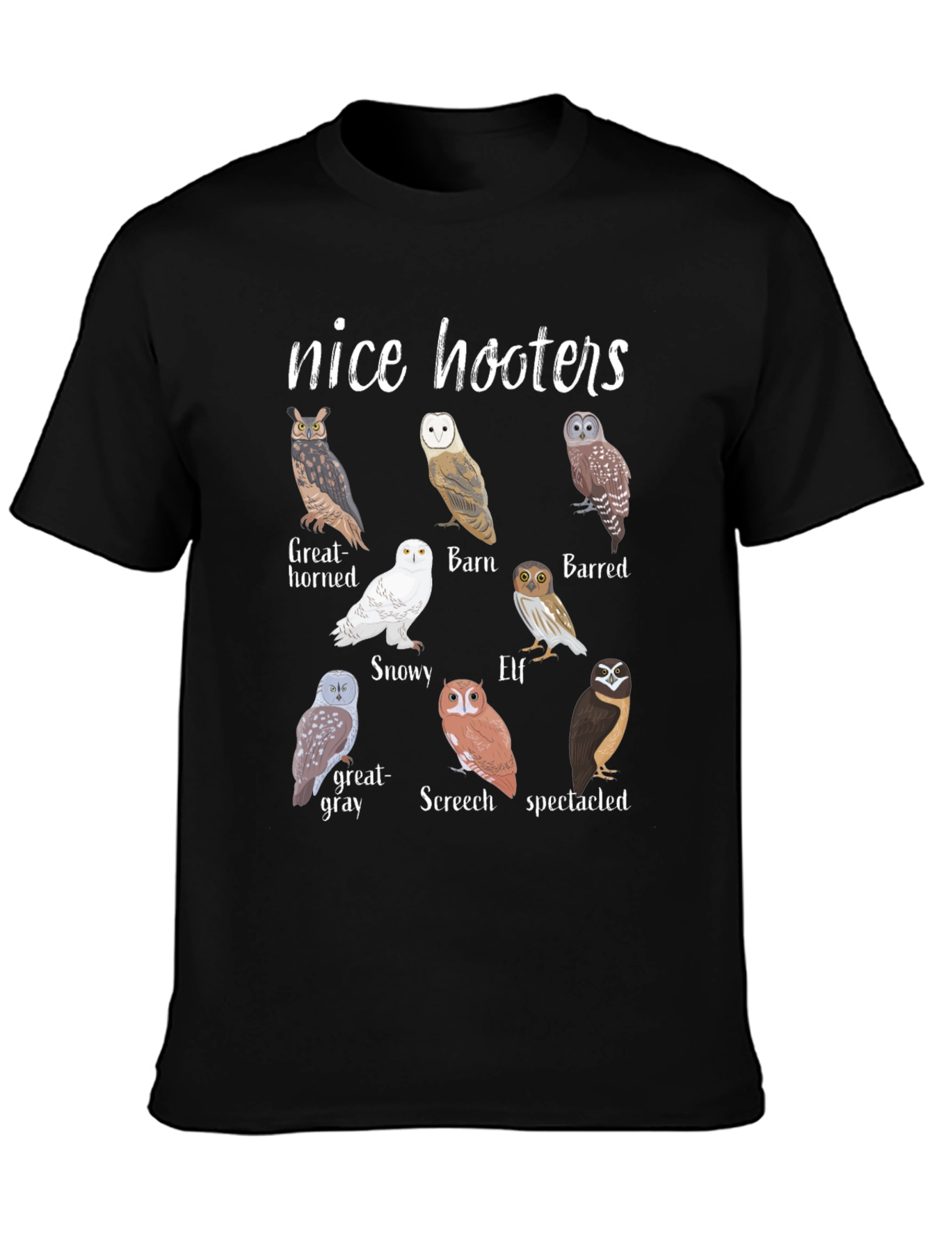 Black Nice Hooters Owl Graphic Tee view 3