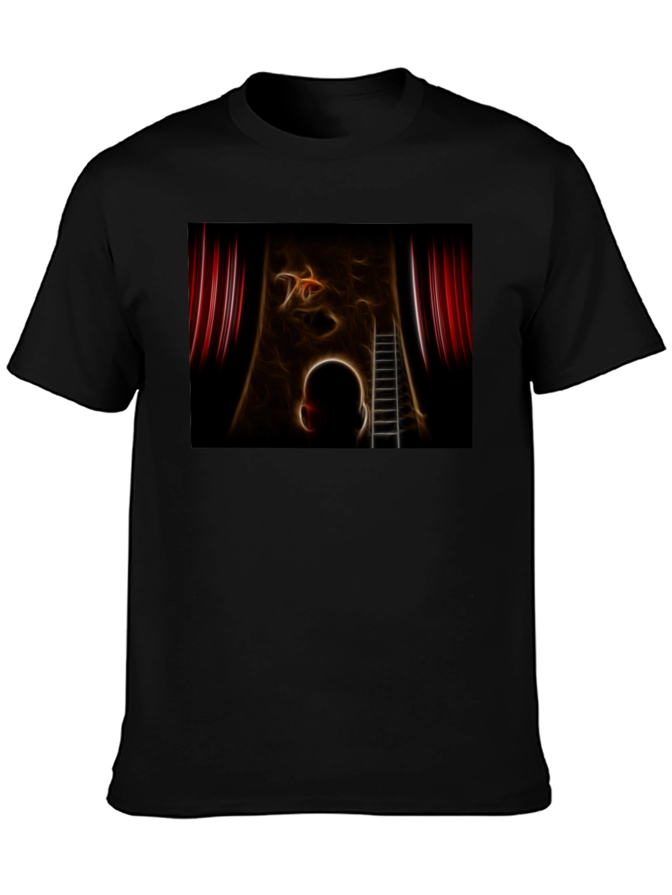Black Artistic Dreamscape T-Shirt view 3