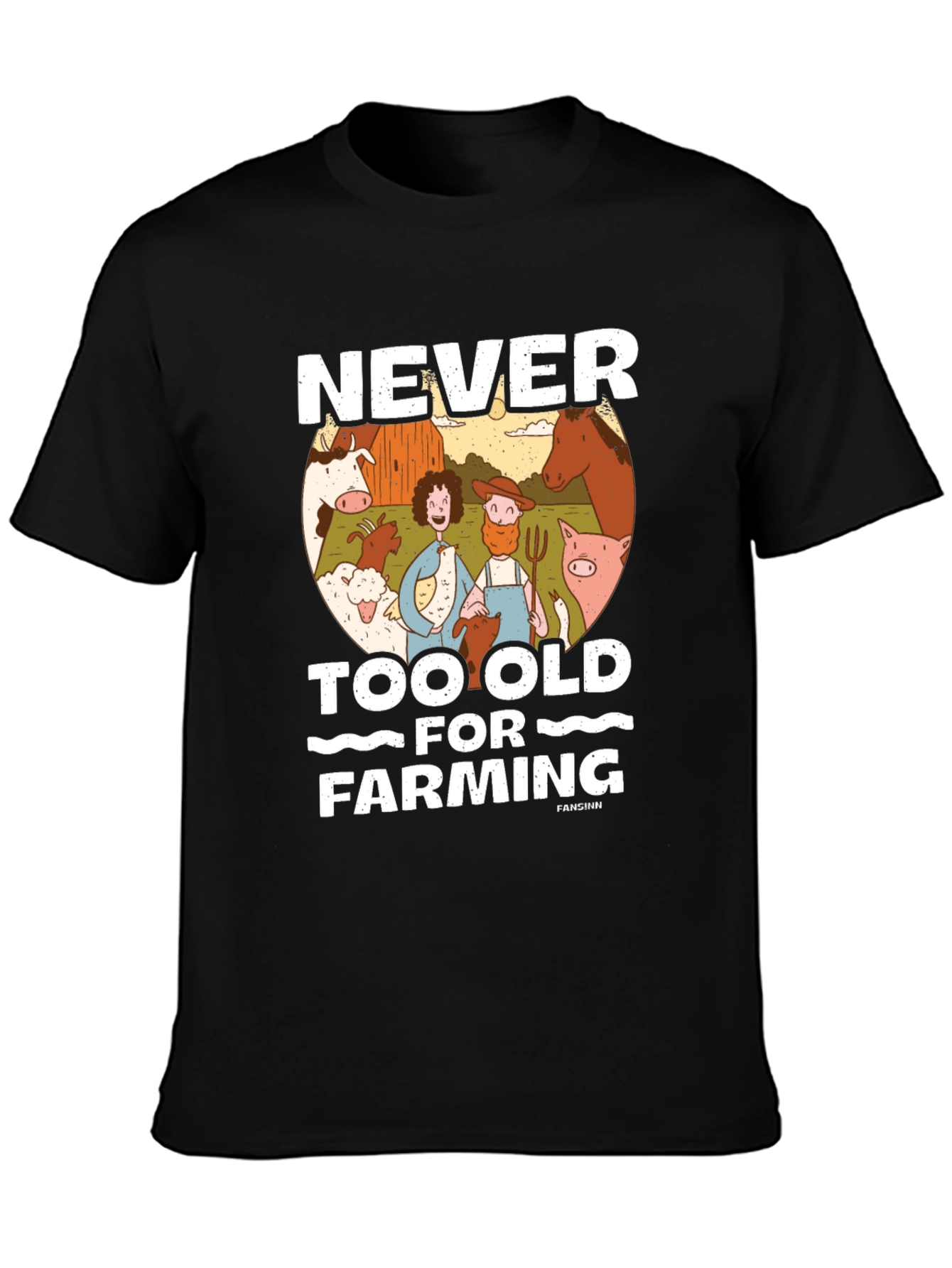 Black Never Too Old For Farming Black Graphic Tee view 3