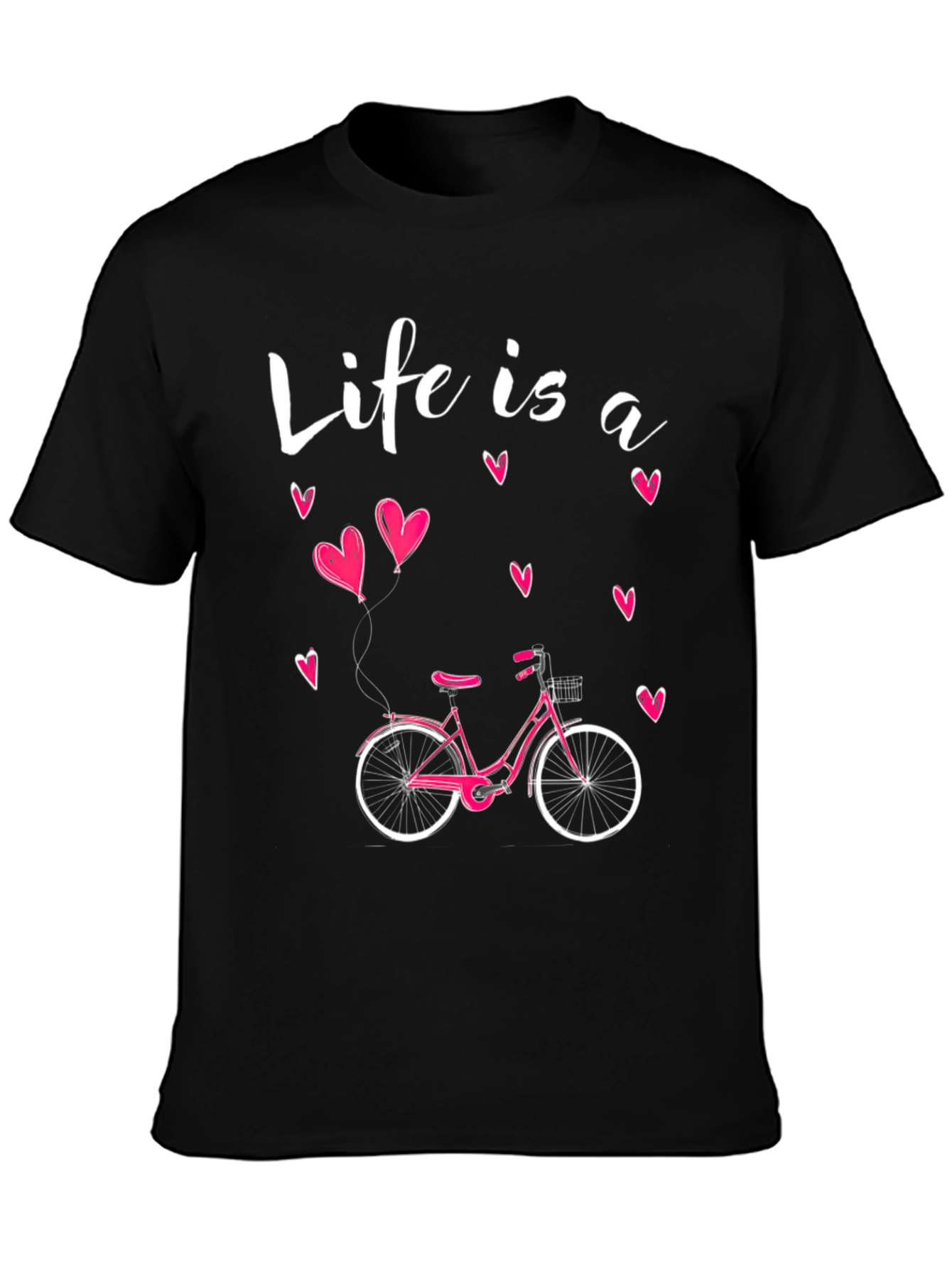 Black Life is a Ride Bicycle Graphic T-Shirt view 3