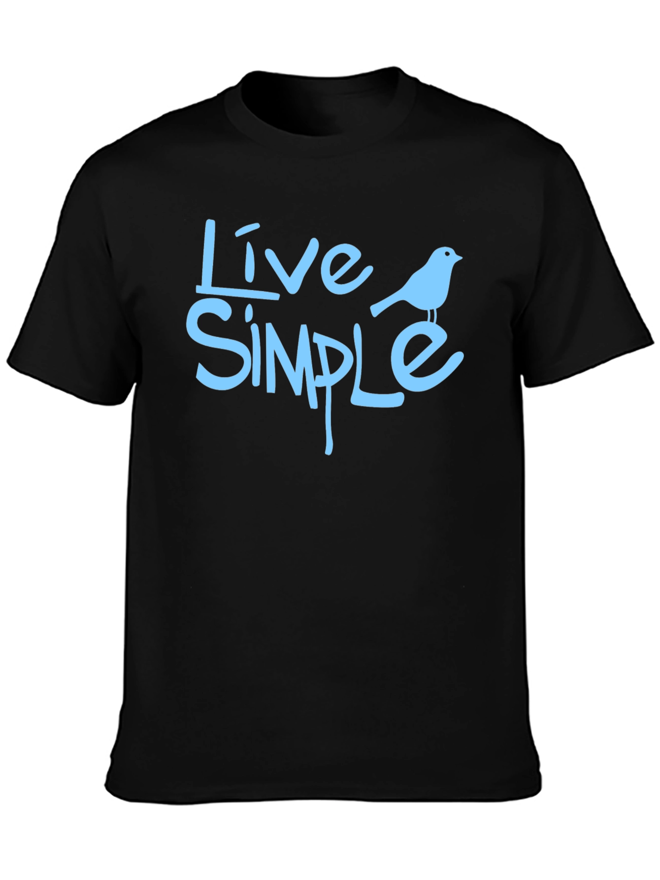 Black Live Simple Bird Graphic Black T-Shirt view 3