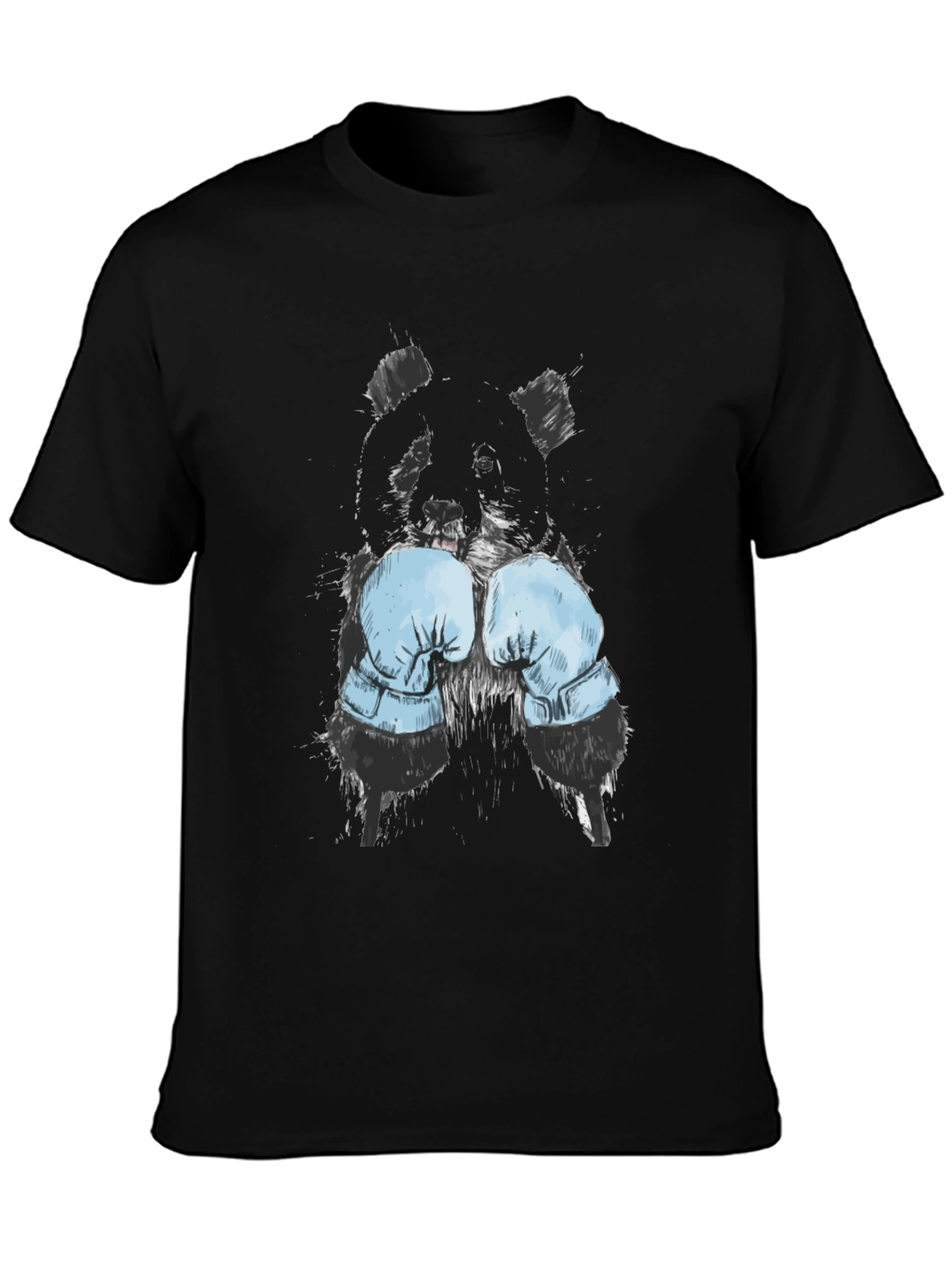Black Boxer Panda Graphic T-Shirt view 3