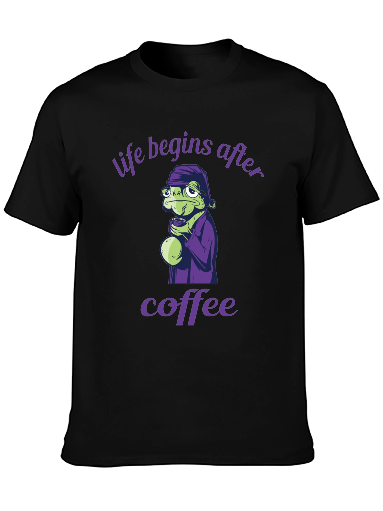 Black Life Begins After Coffee Graphic Tee view 3