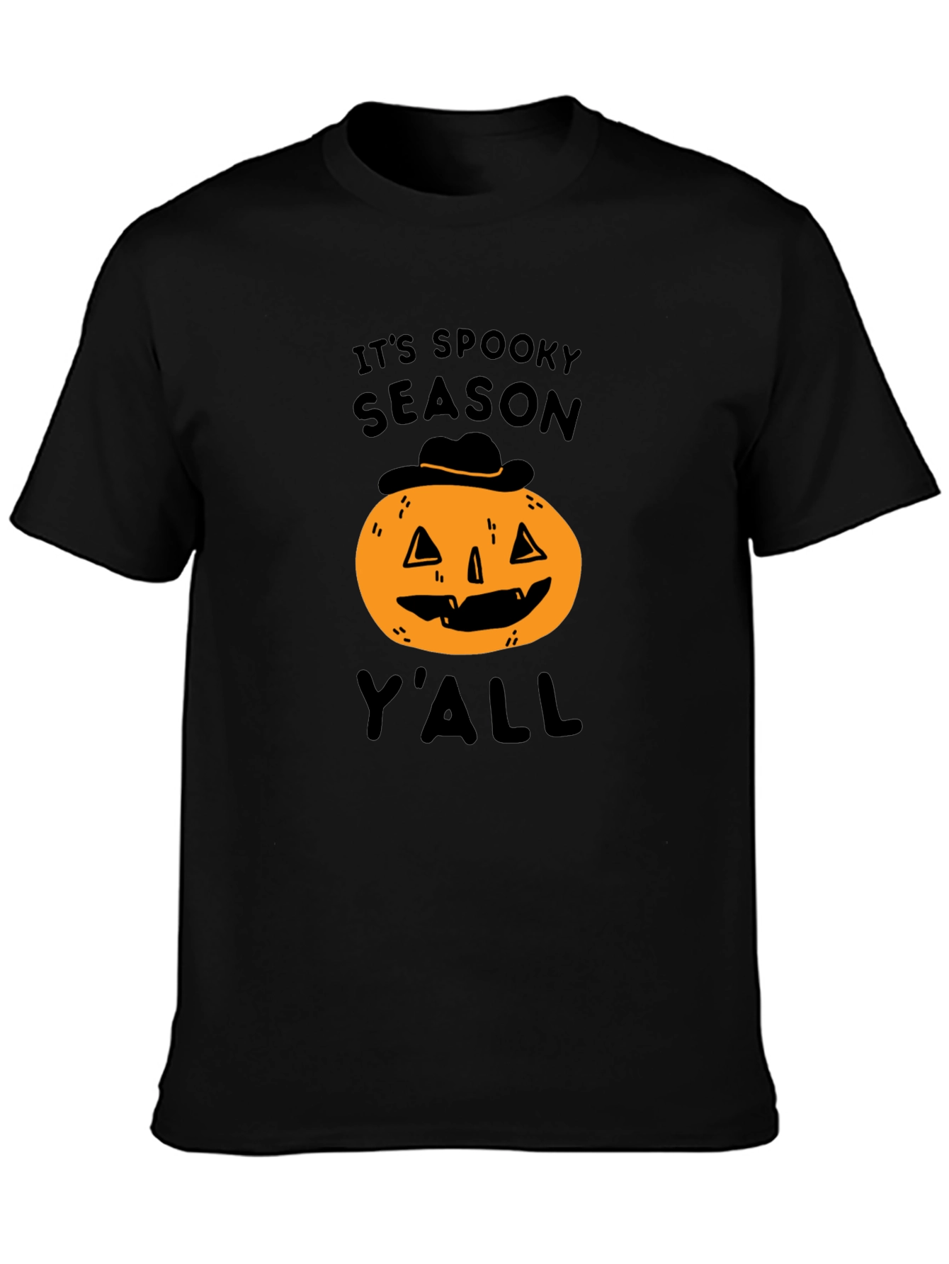 Black Spooky Season Pumpkin T-Shirt view 3