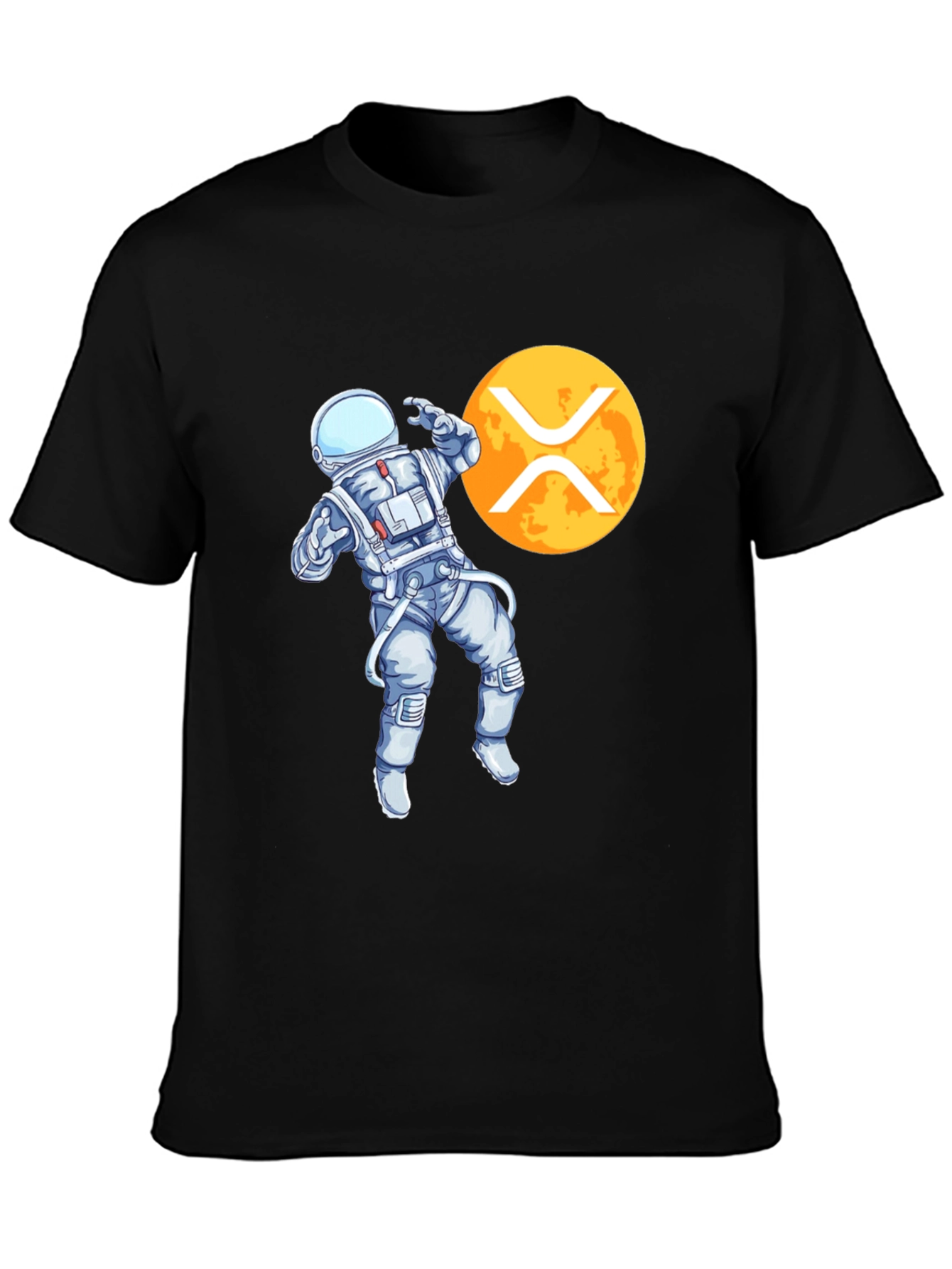 Black Astronaut XRP Crypto Black T-Shirt view 3