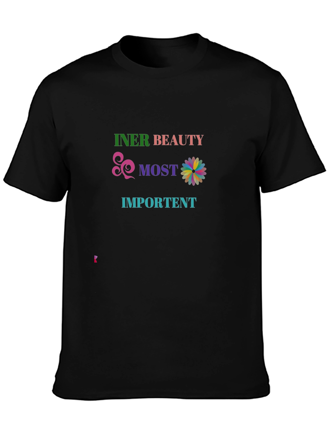 Black Inner Beauty T-Shirt - Colorful Design view 3