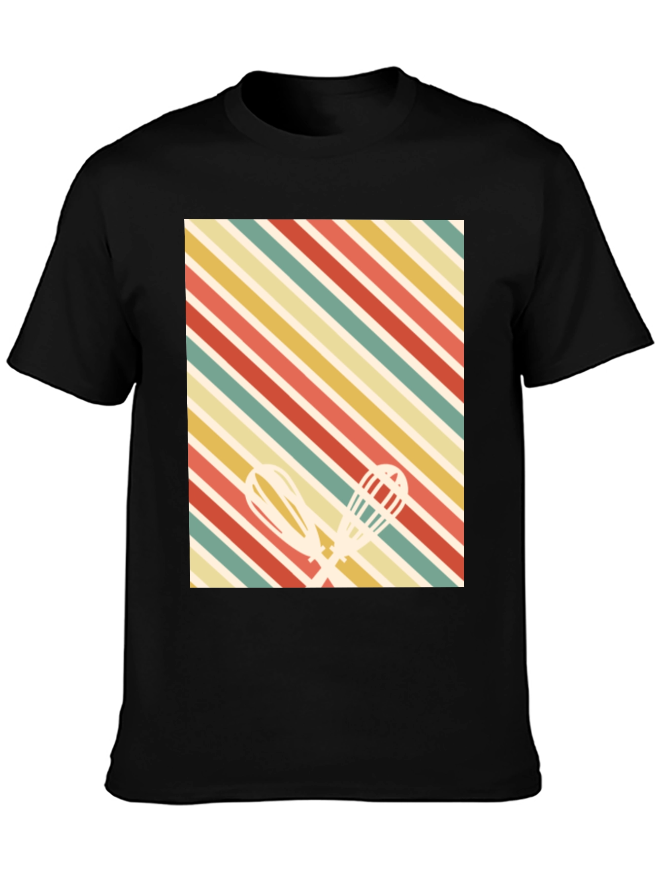 Black Retro Baking Whisk T-Shirt view 3