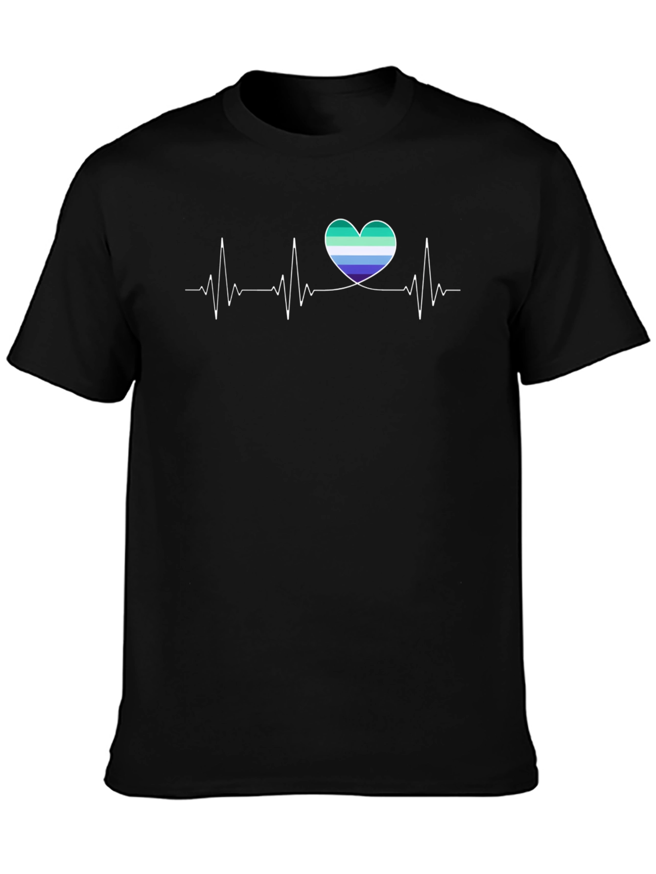 Black Gay Pride Heartbeat T-Shirt view 3