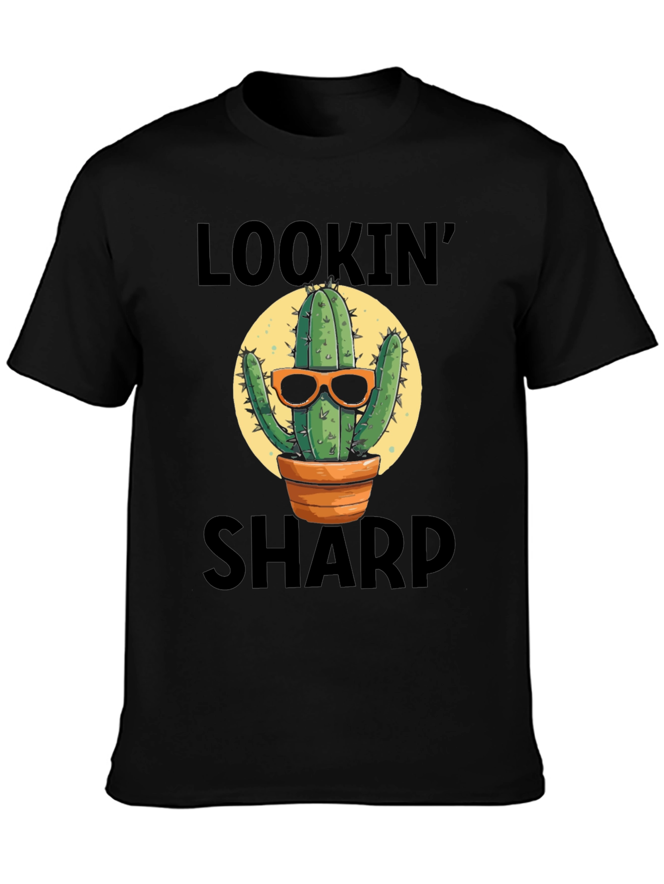 Black Lookin' Sharp Cactus T-Shirt - Unisex view 3
