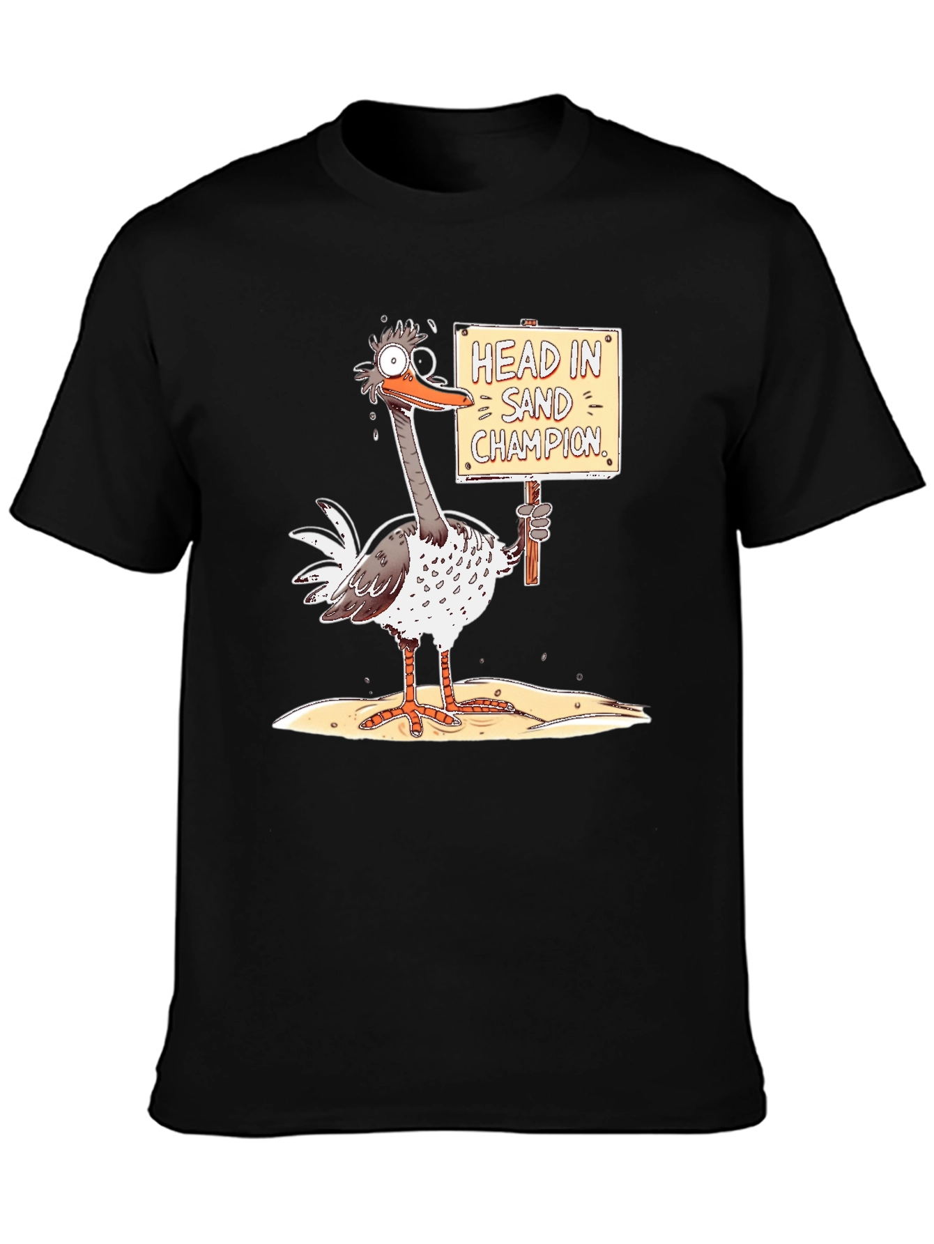 Black Head in Sand Champion Graphic Tee view 3